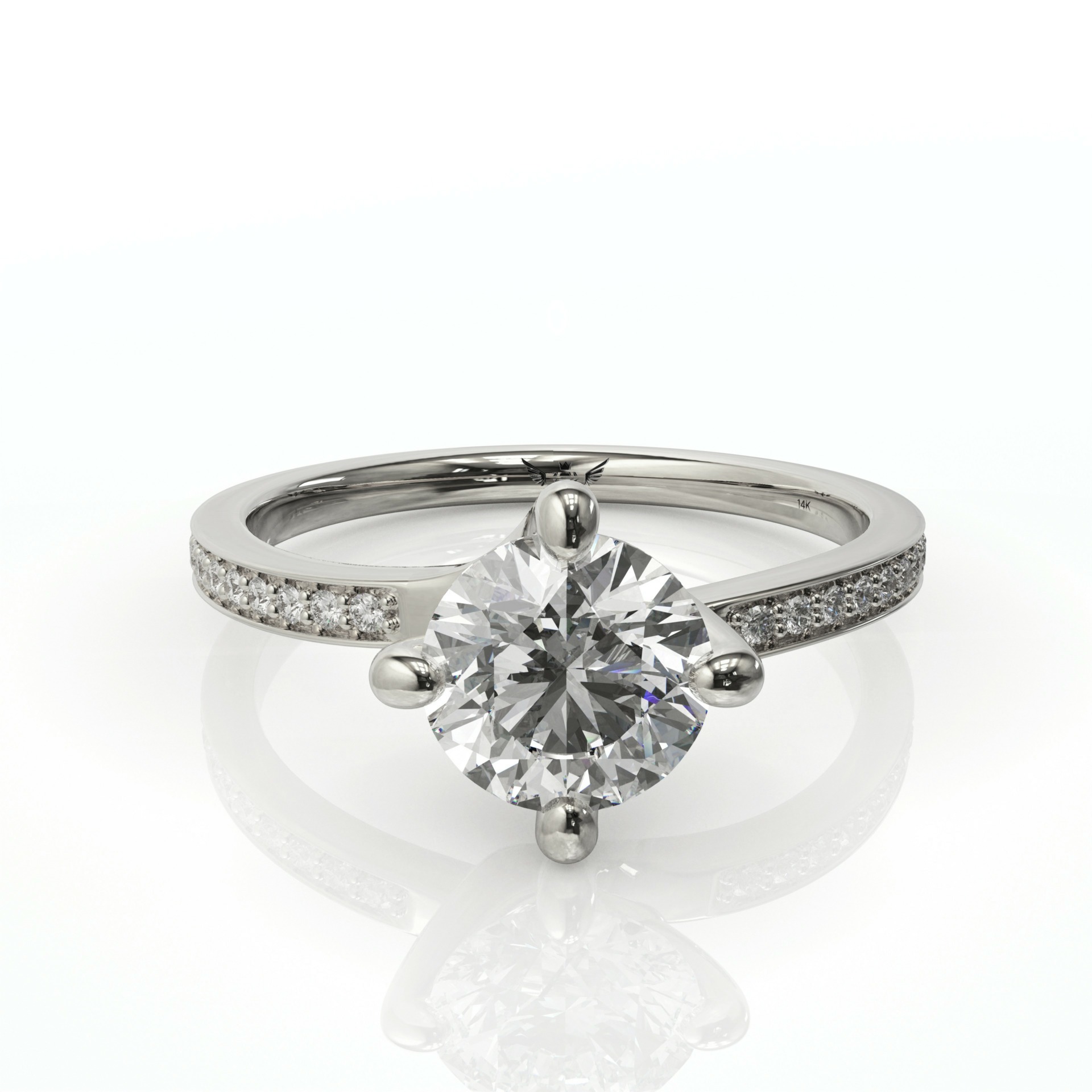 טבעת אירוסין זהב ויהלומים דגם: יסמין