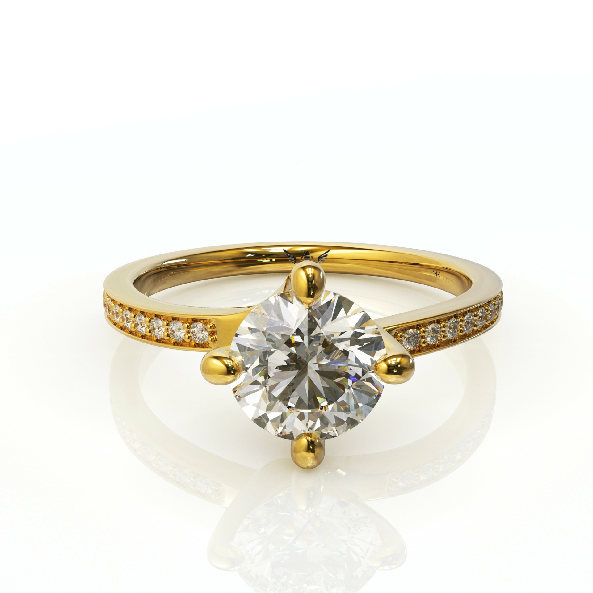 טבעת אירוסין זהב ויהלומים דגם: יסמין