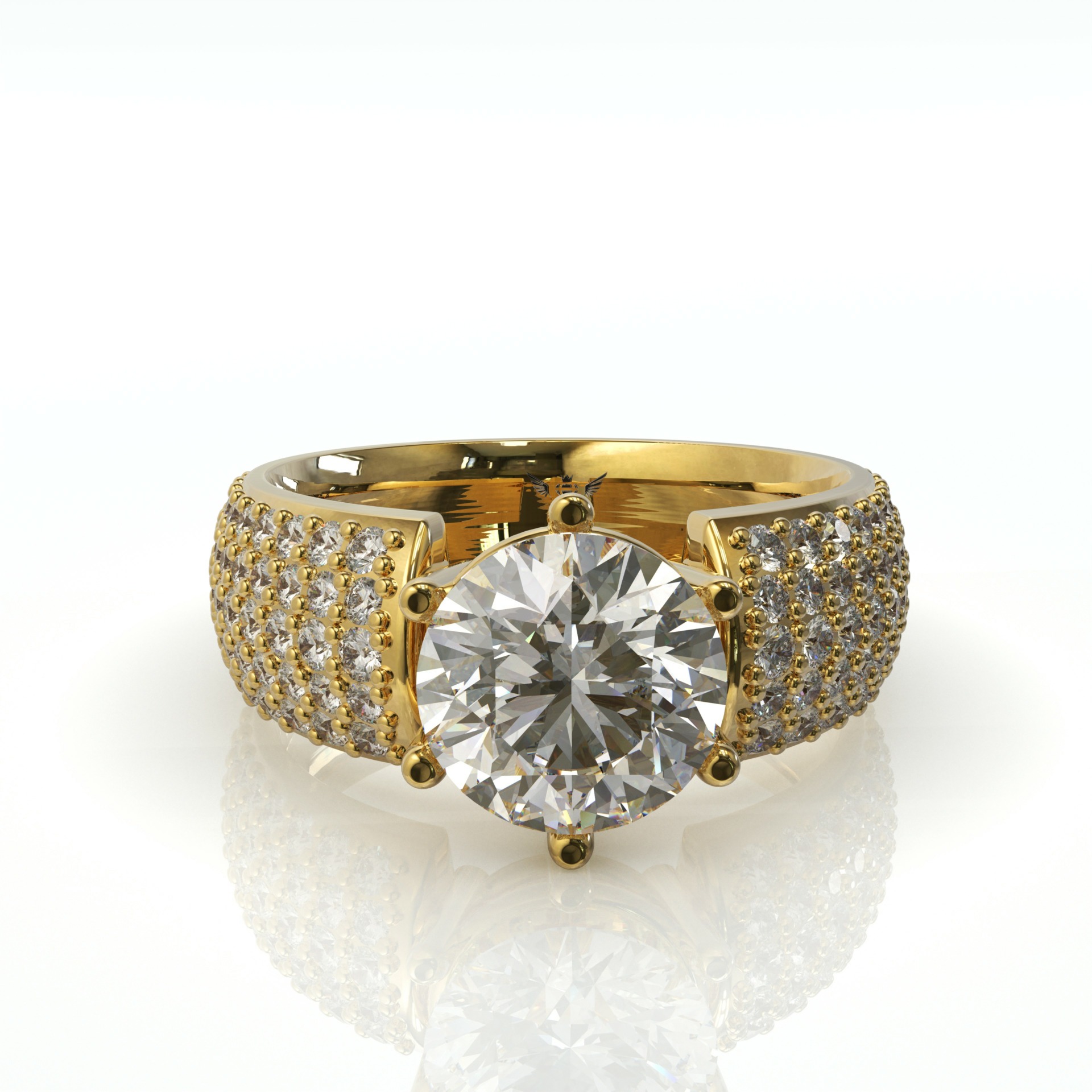 טבעת יהלומים יוקרתית ויהלום עגול דגם: איב