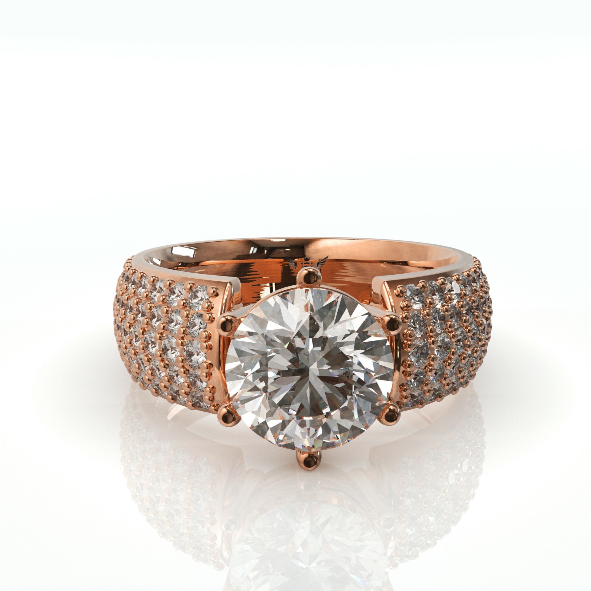 טבעת יהלומים יוקרתית ויהלום עגול דגם: איב