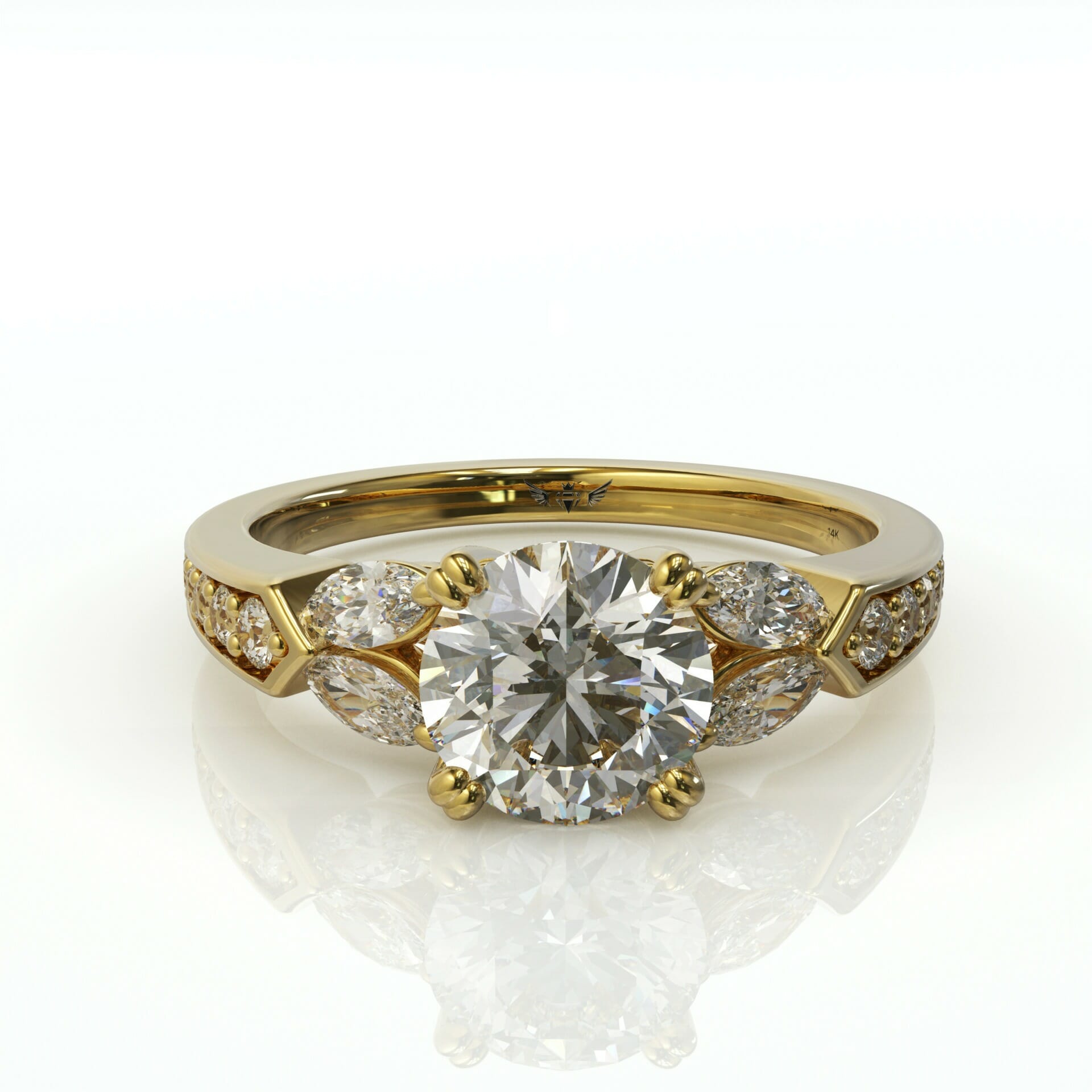 טבעת אירוסין יהלומים דגם: אביגיל