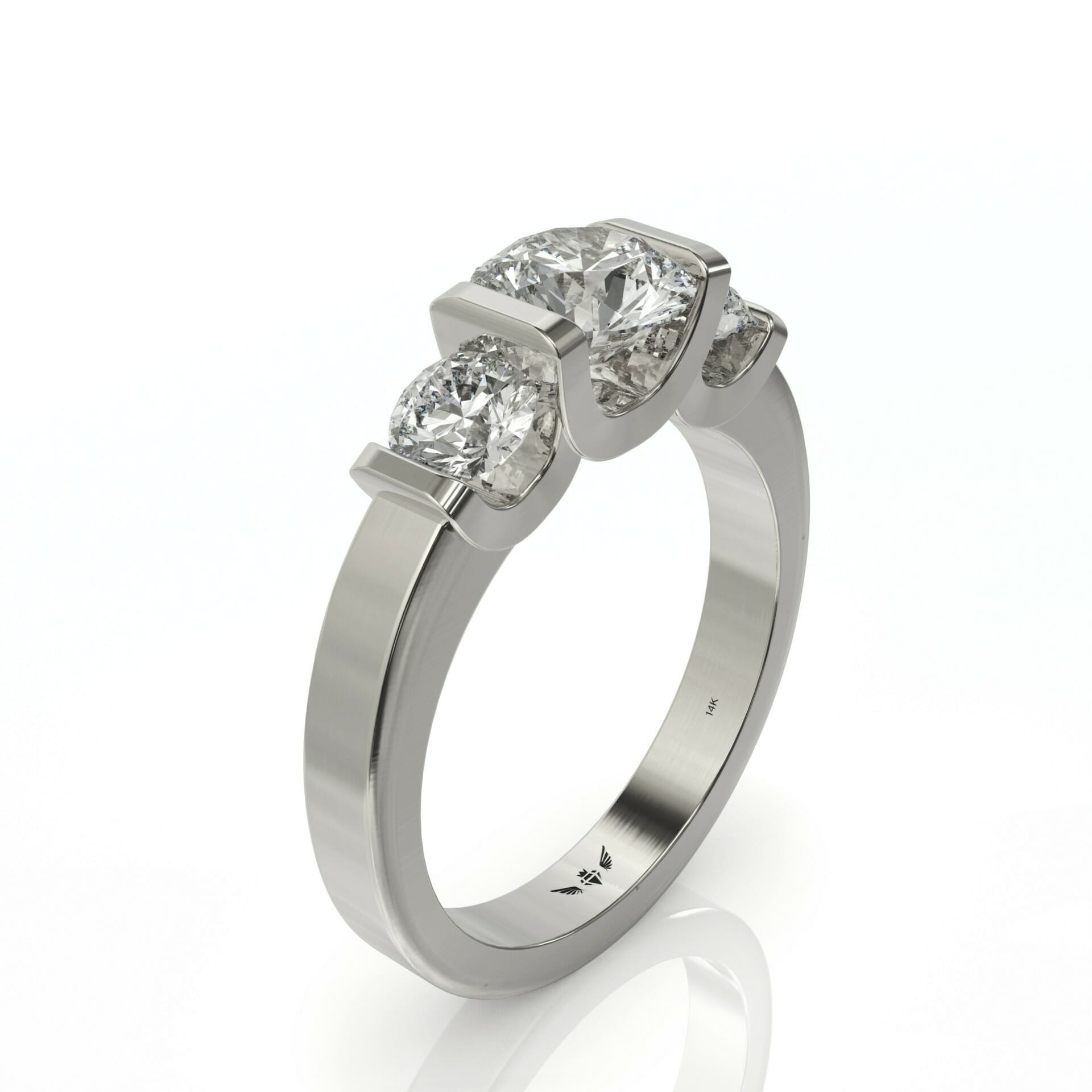 כך ניראת יוקרה משובצת בטבעת זהב דגם: Tanya