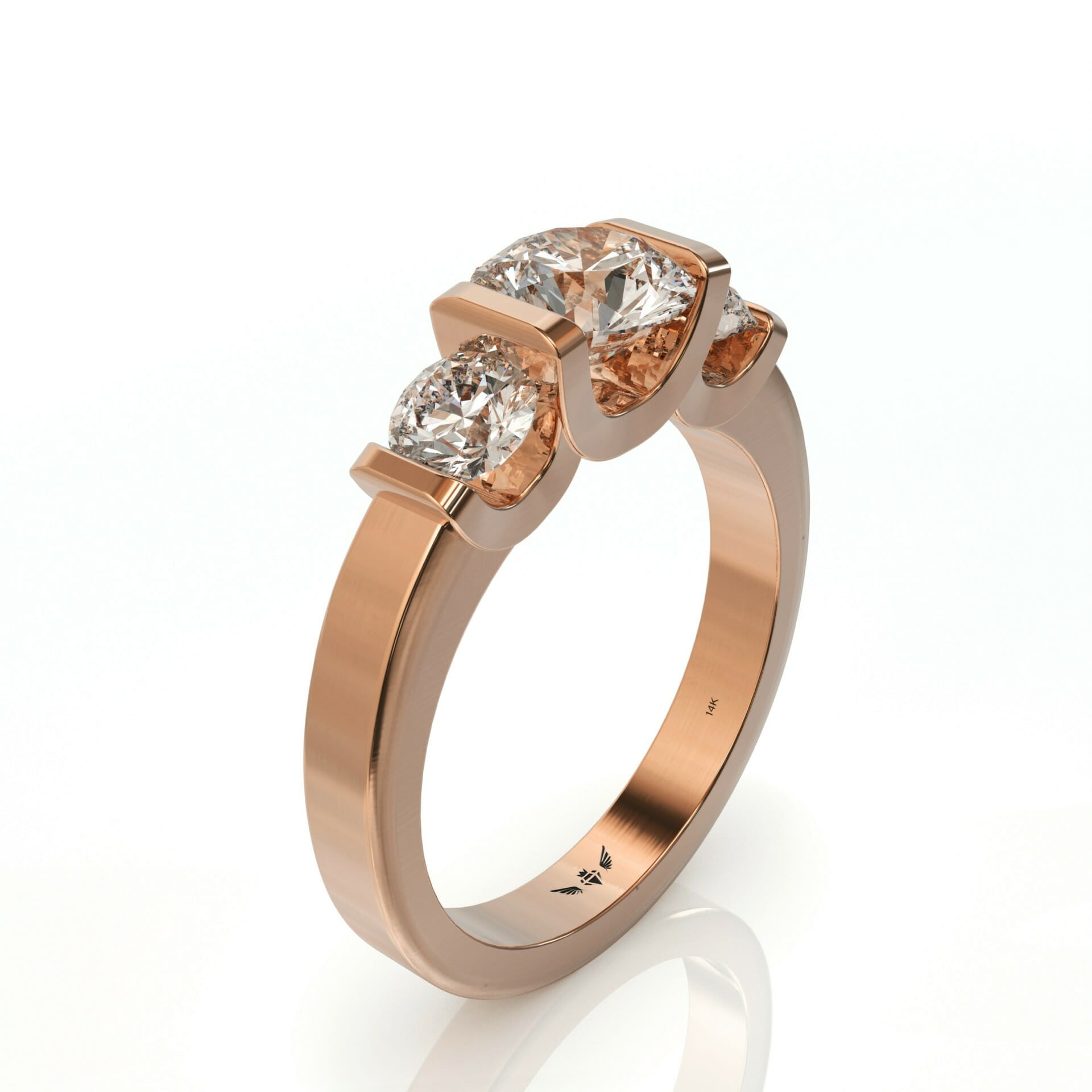 כך ניראת יוקרה משובצת בטבעת זהב דגם: Tanya