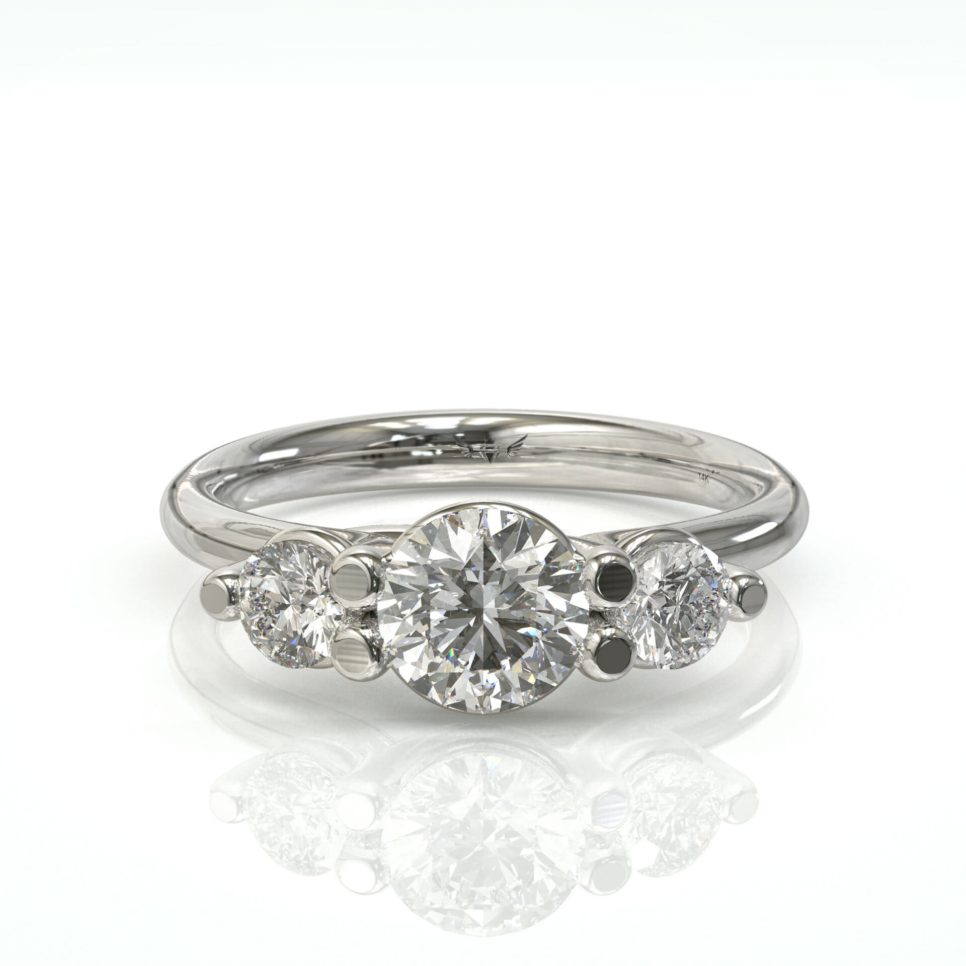 טבעת יהלומים בעיצוב שלוש יהלומים דגם: Anat