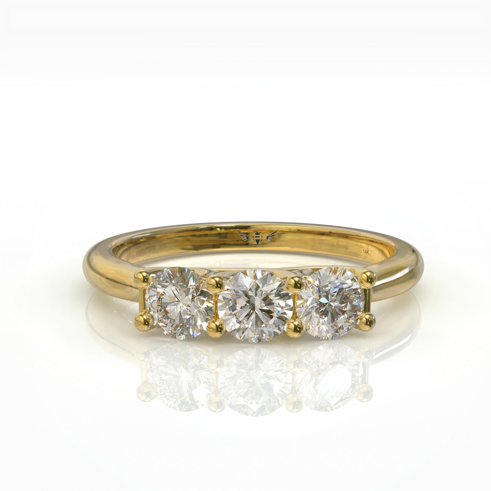 טבעת שורה עדינה זהב ויהלומים דגם: Vivian