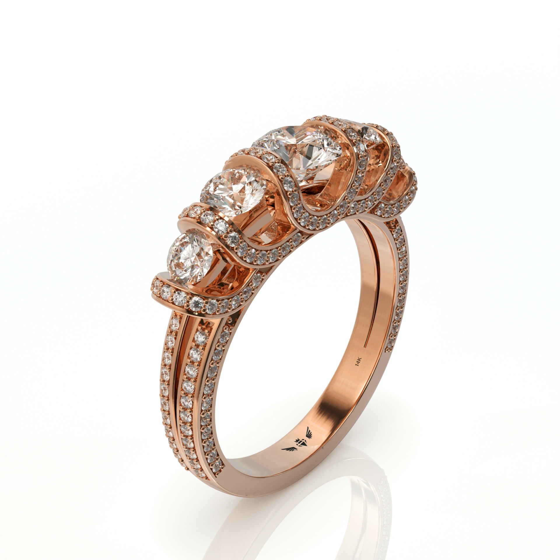 טבעת יהלומים ברמה הגבוהה ביותר דגם: גאיה