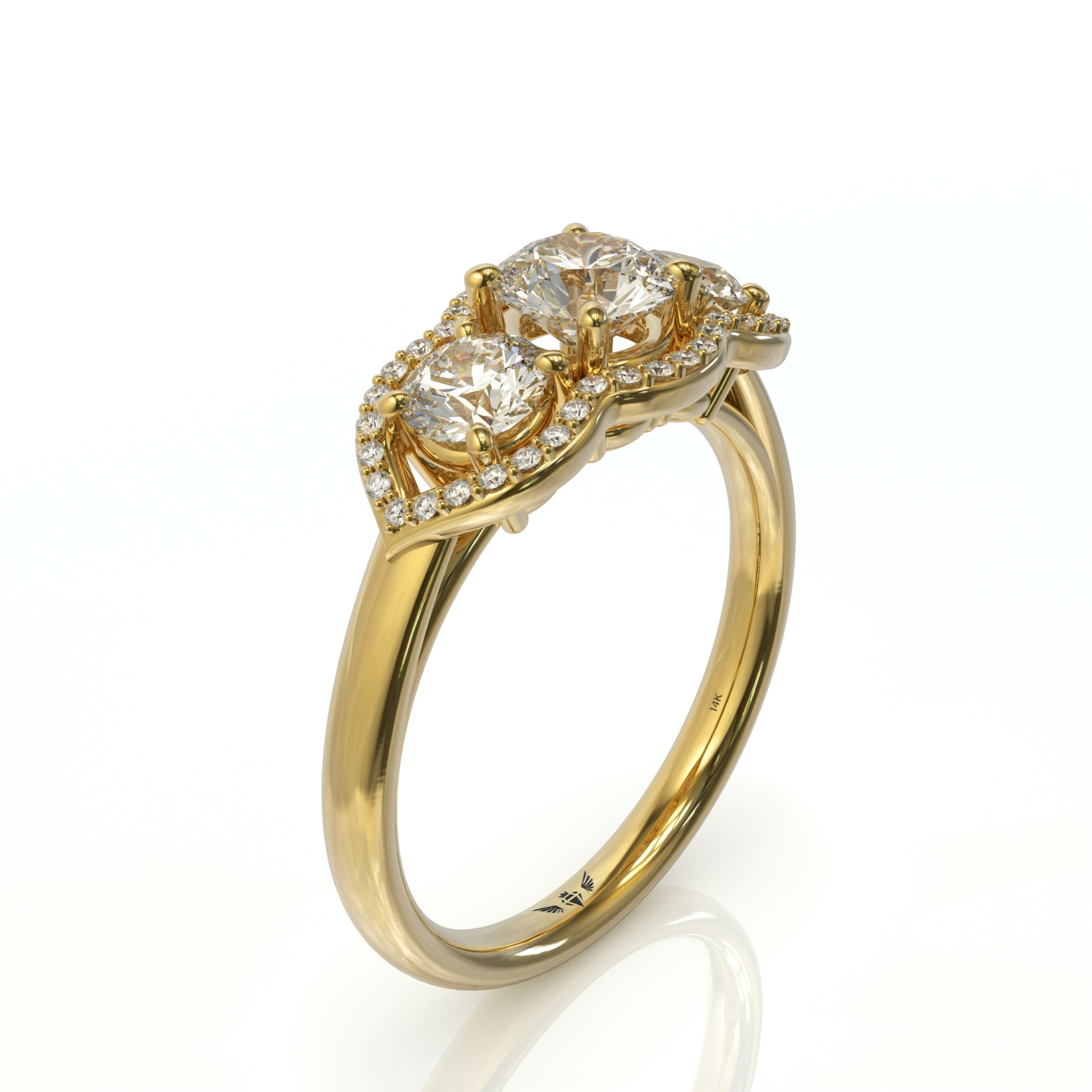 טבעת יהלומים ייחודית דגם: מלודי