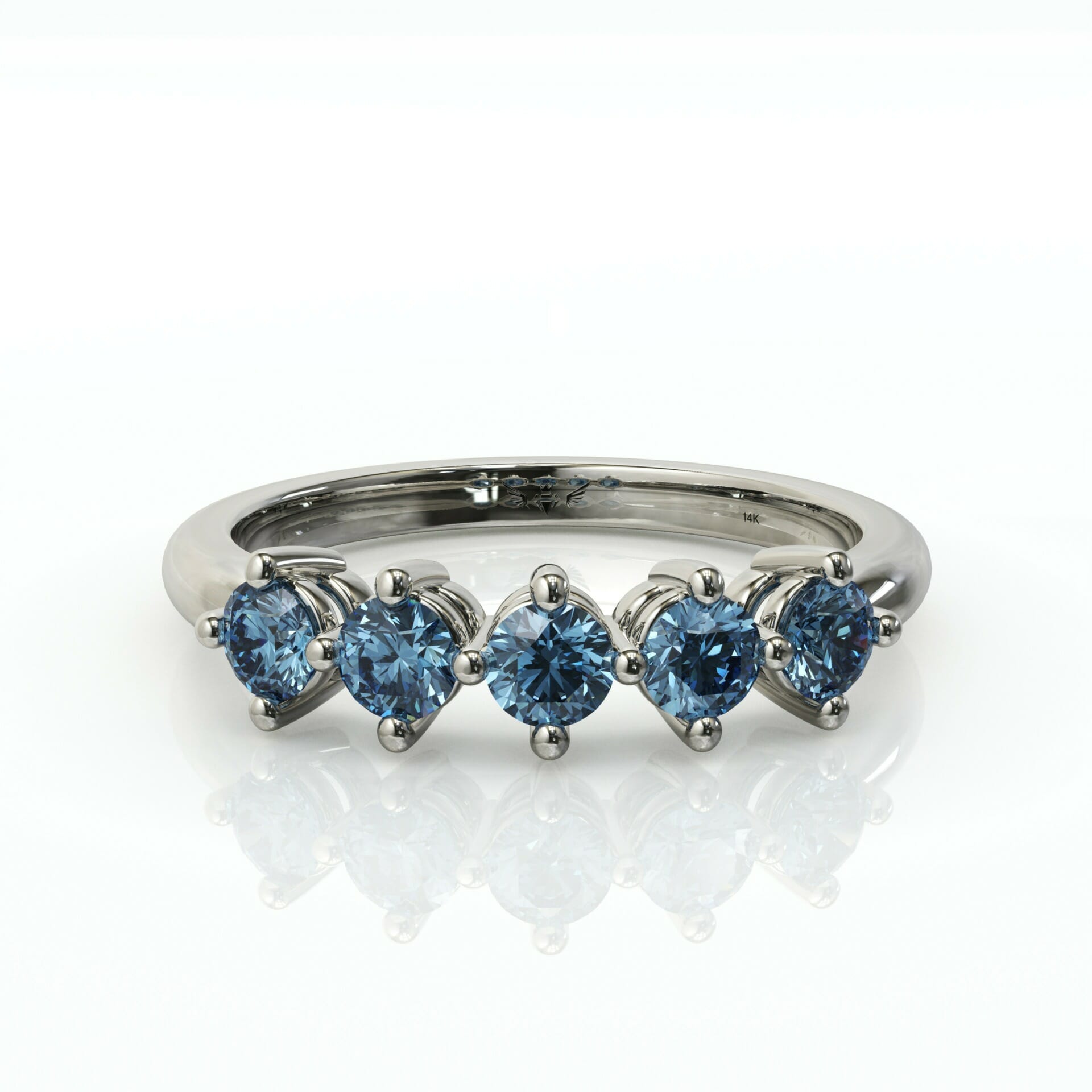 טבעת שורה קלאסית אבני חן דגם: River