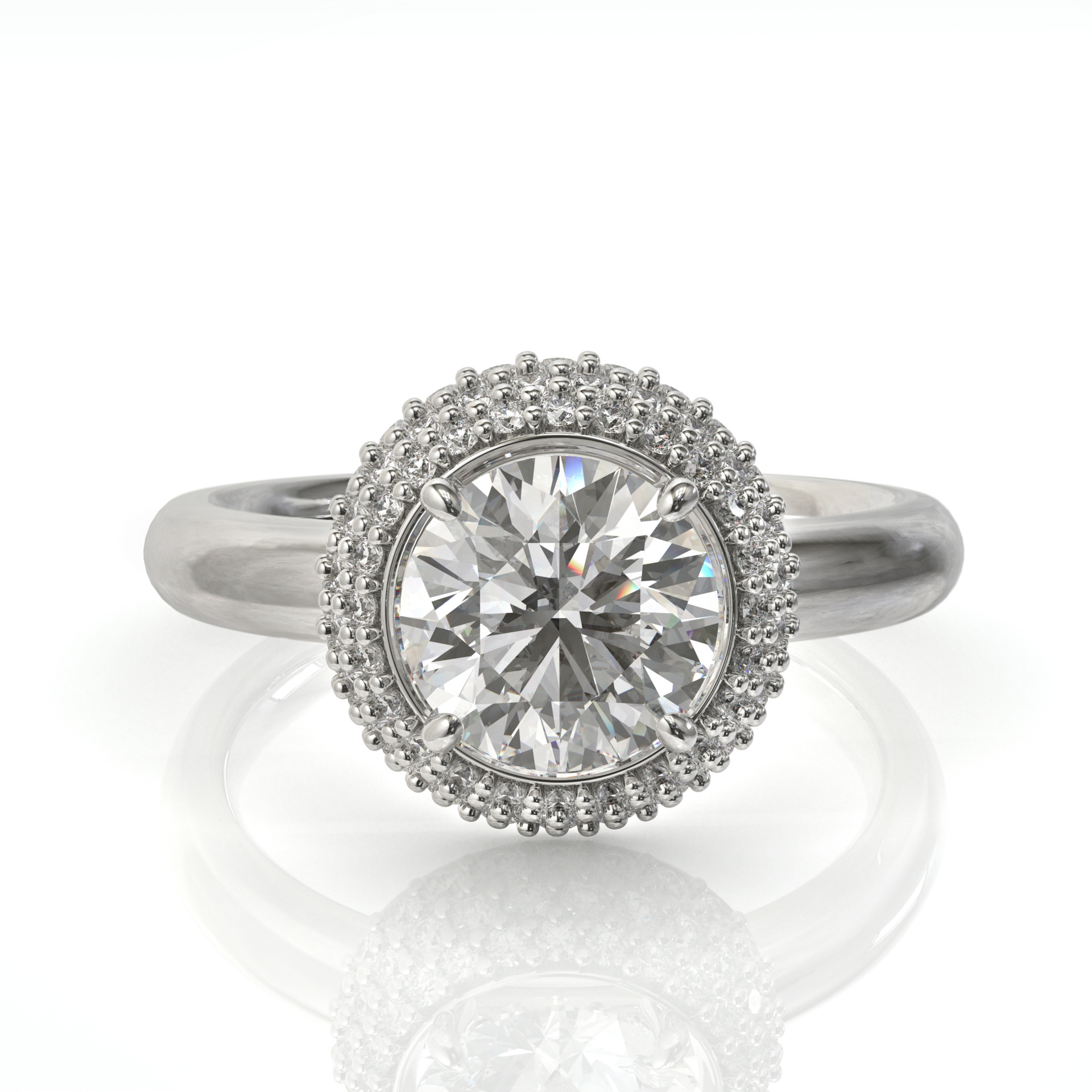 טבעת יוקרתית להצעת נישואין עטופה ביהלומים דגם: לונה