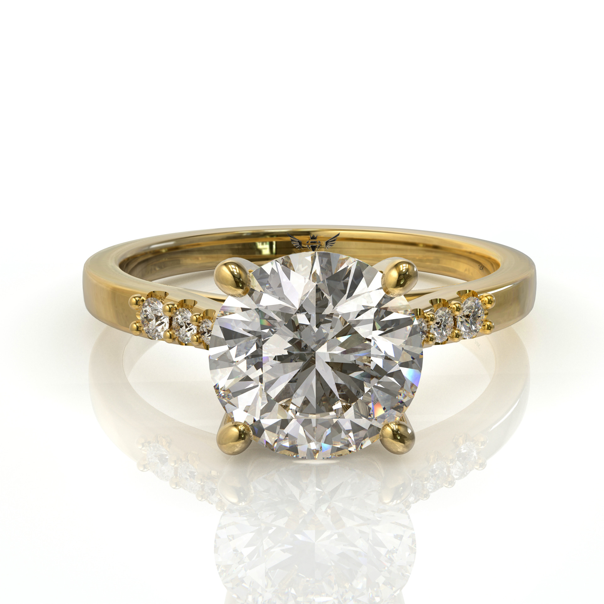 טבעת אירוסין זהב עדינה ומיוחדת דגם: נוי