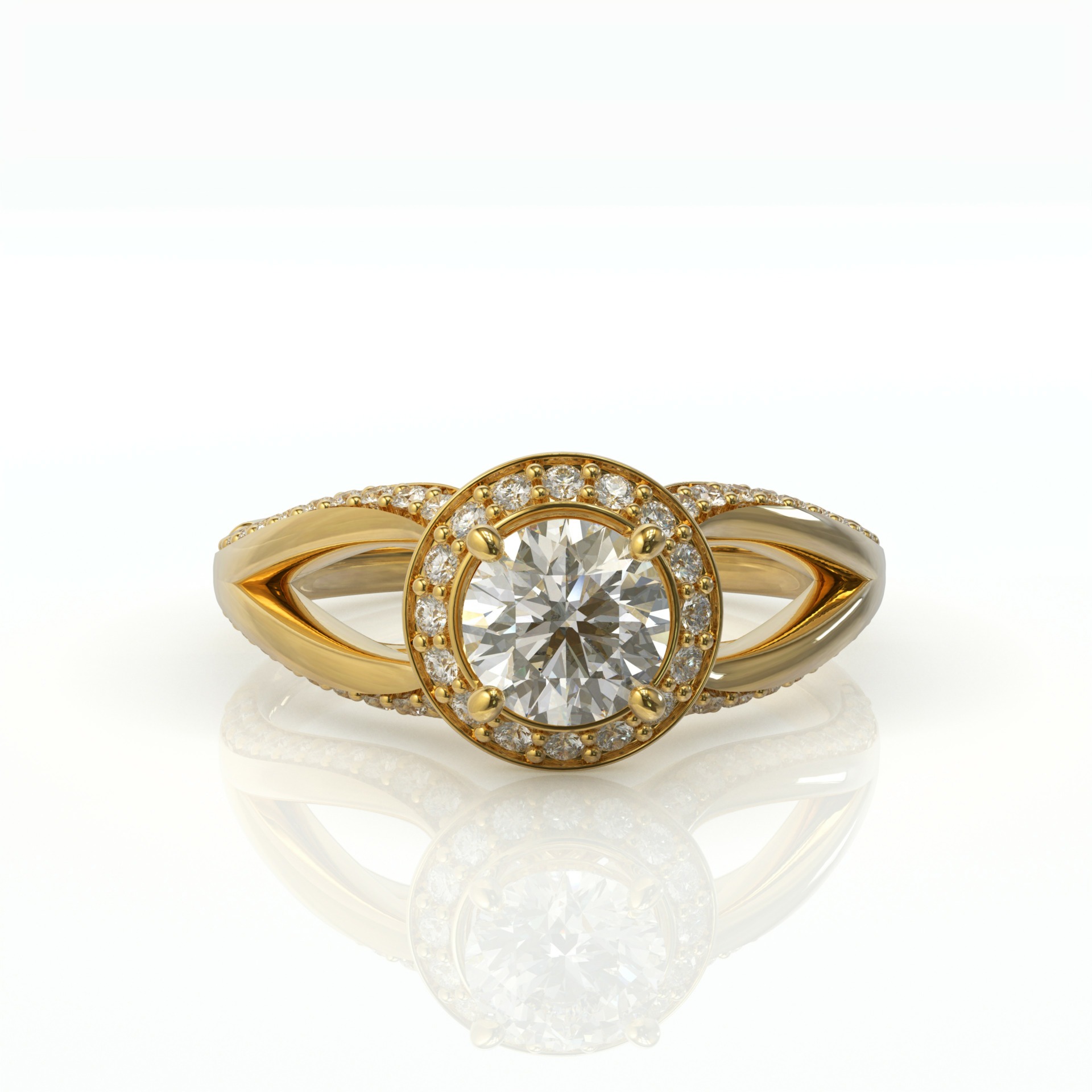 טבעות היילו וטוויסט יהלומים זה מושלם דגם: לונה