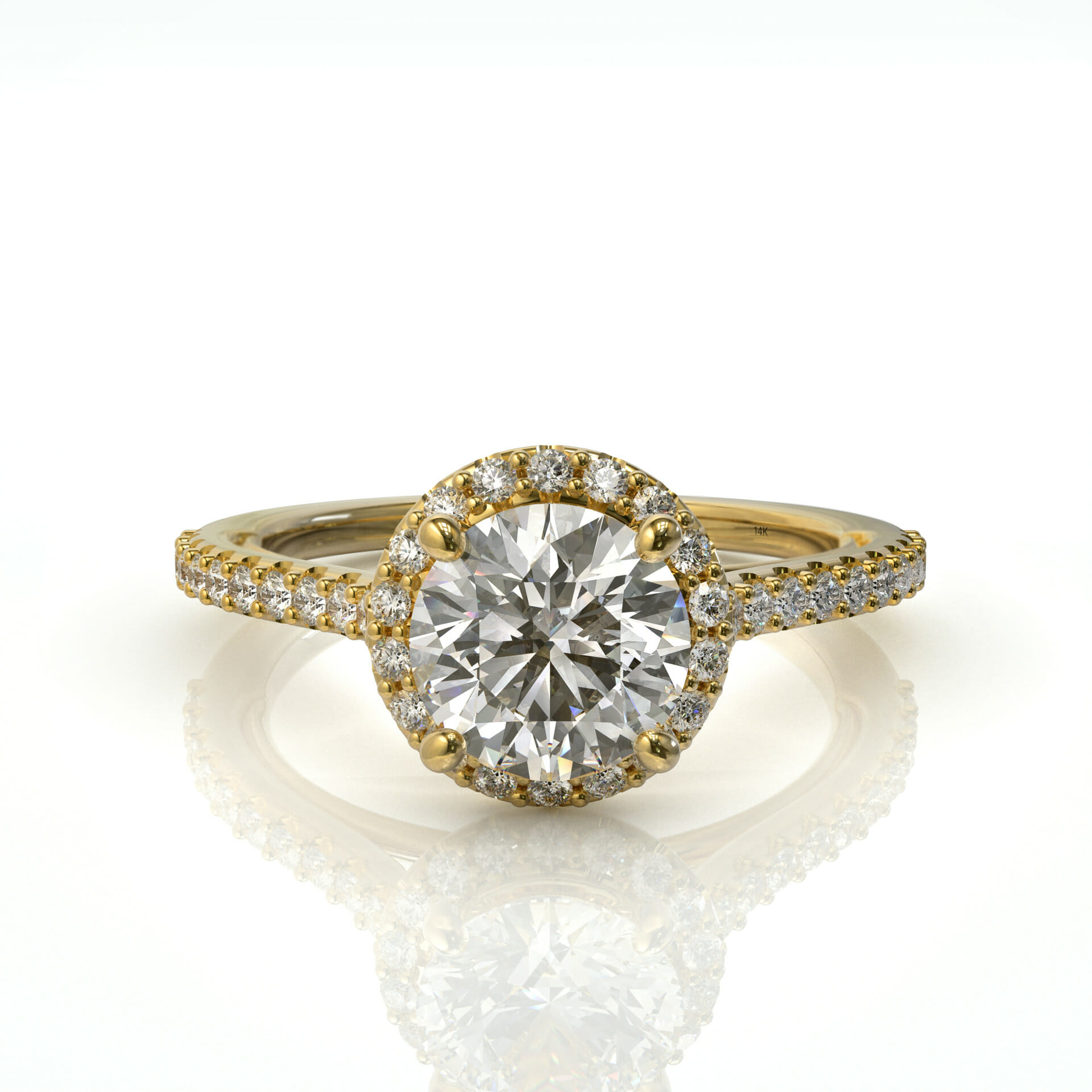 טבעת אירוסין יהלום עגול דגם: ג'ניפר