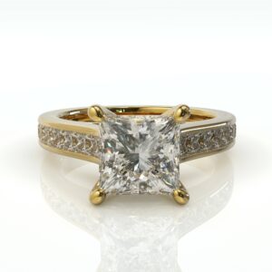 יהלומי פרינסס בטבעת יהלומים יוקרתית דגם: מלודי