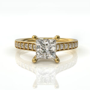  טבעת אירוסין יוקרתית משובצת יהלומי פרינסס דגם: אנג'ל