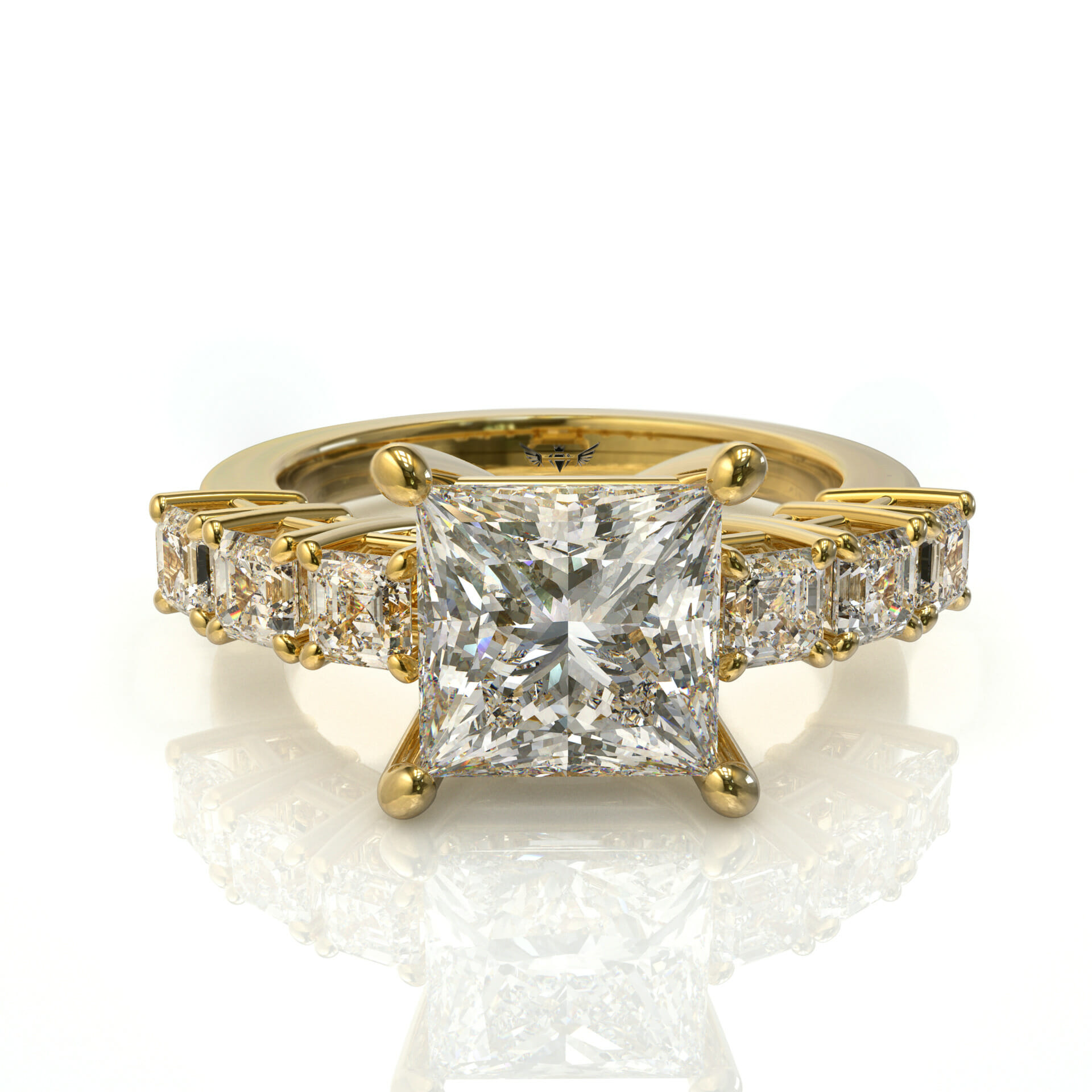 טבעת יהלומים בחיתוך פרינסס דגם: Ella