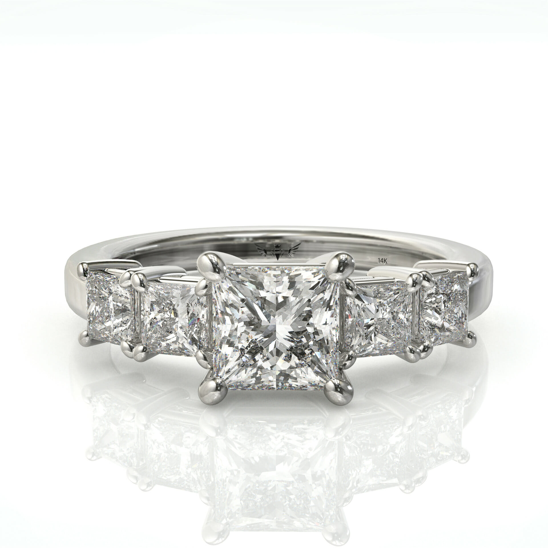 טבעת שורה יהלומי פרינסס דגם: Noya