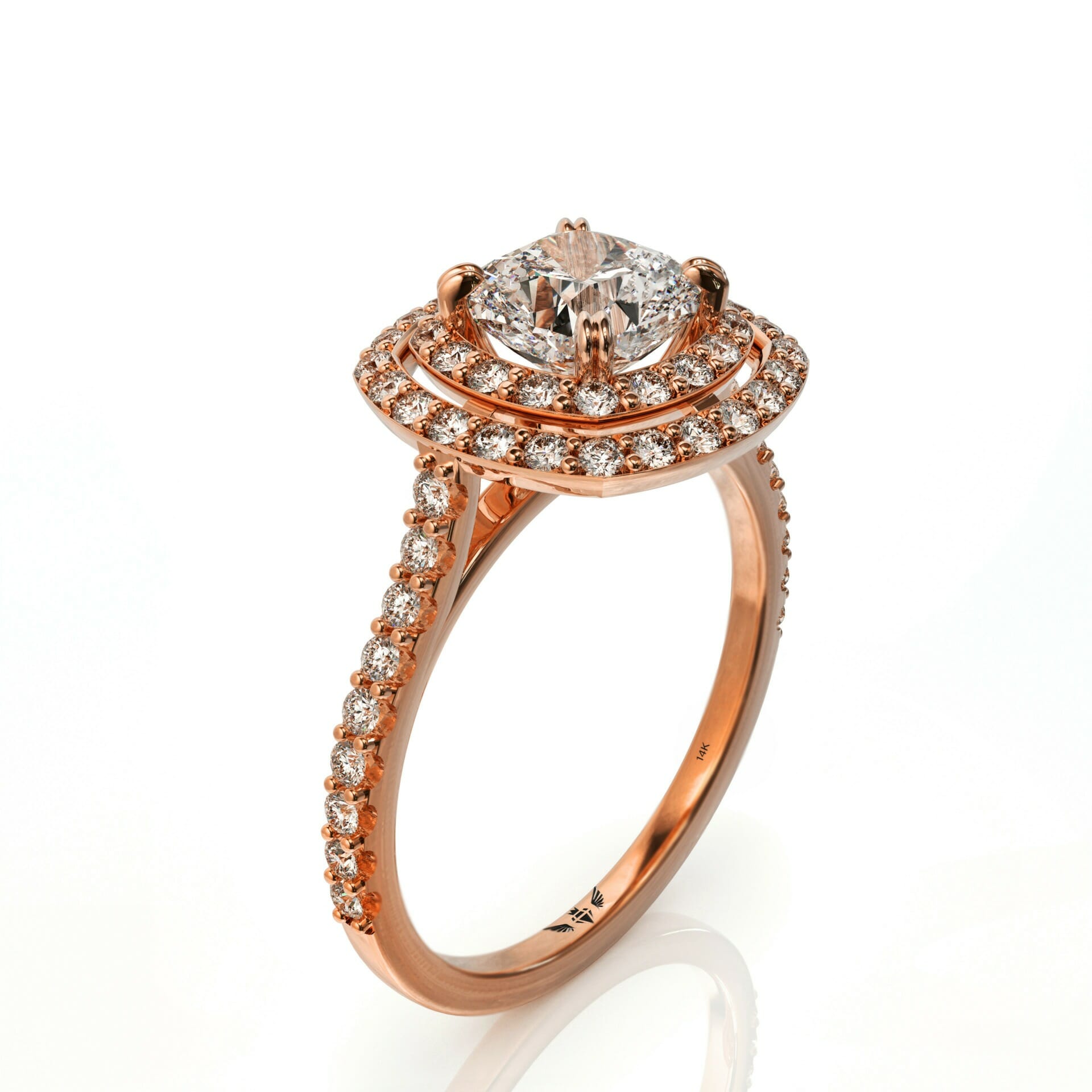 טבעת אירוסין יהלומים מרהיבה ביופייה דגם: אנג'לינה