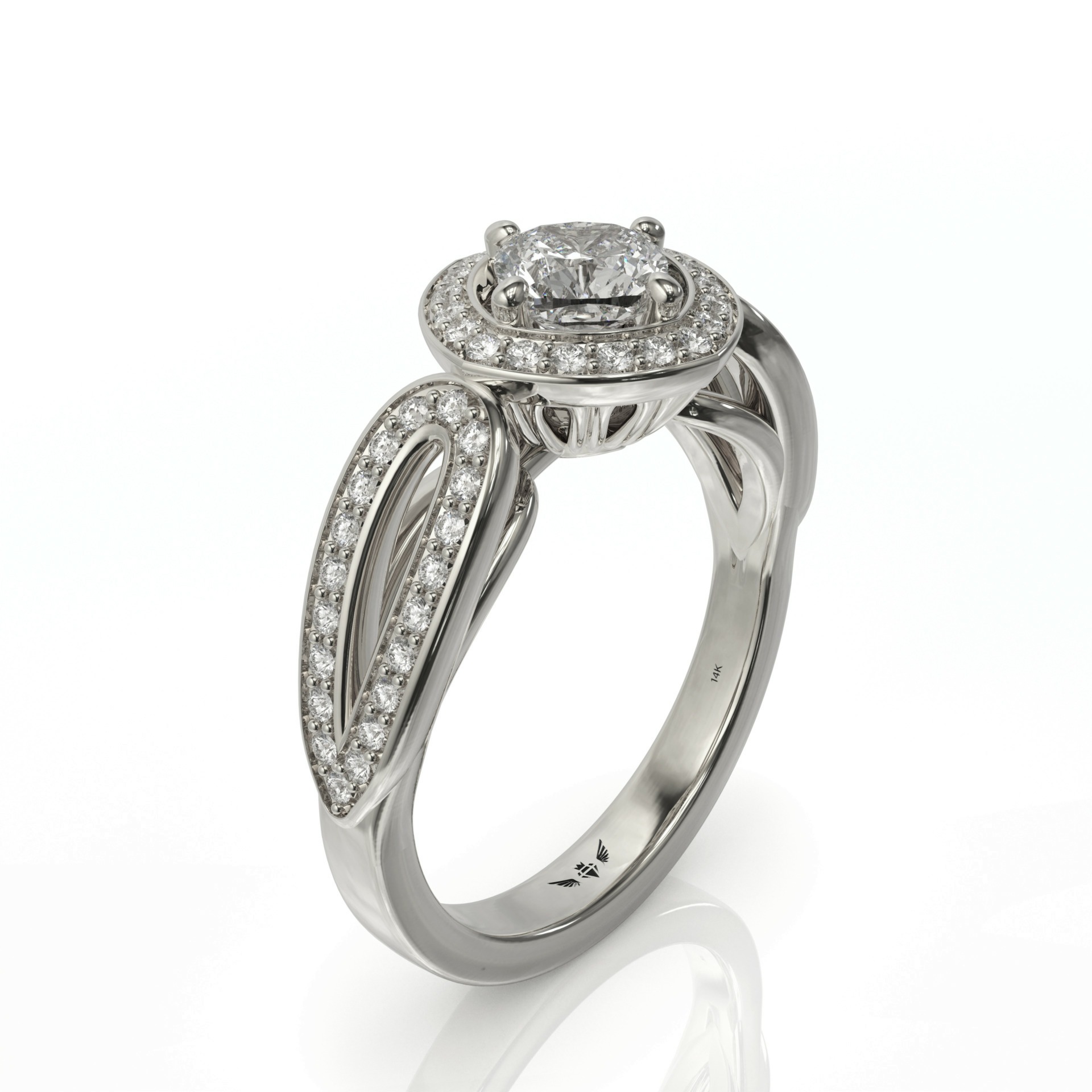 טבעת יוקרתית כפולה ויהלום מרכזי קושן דגם: קלייר