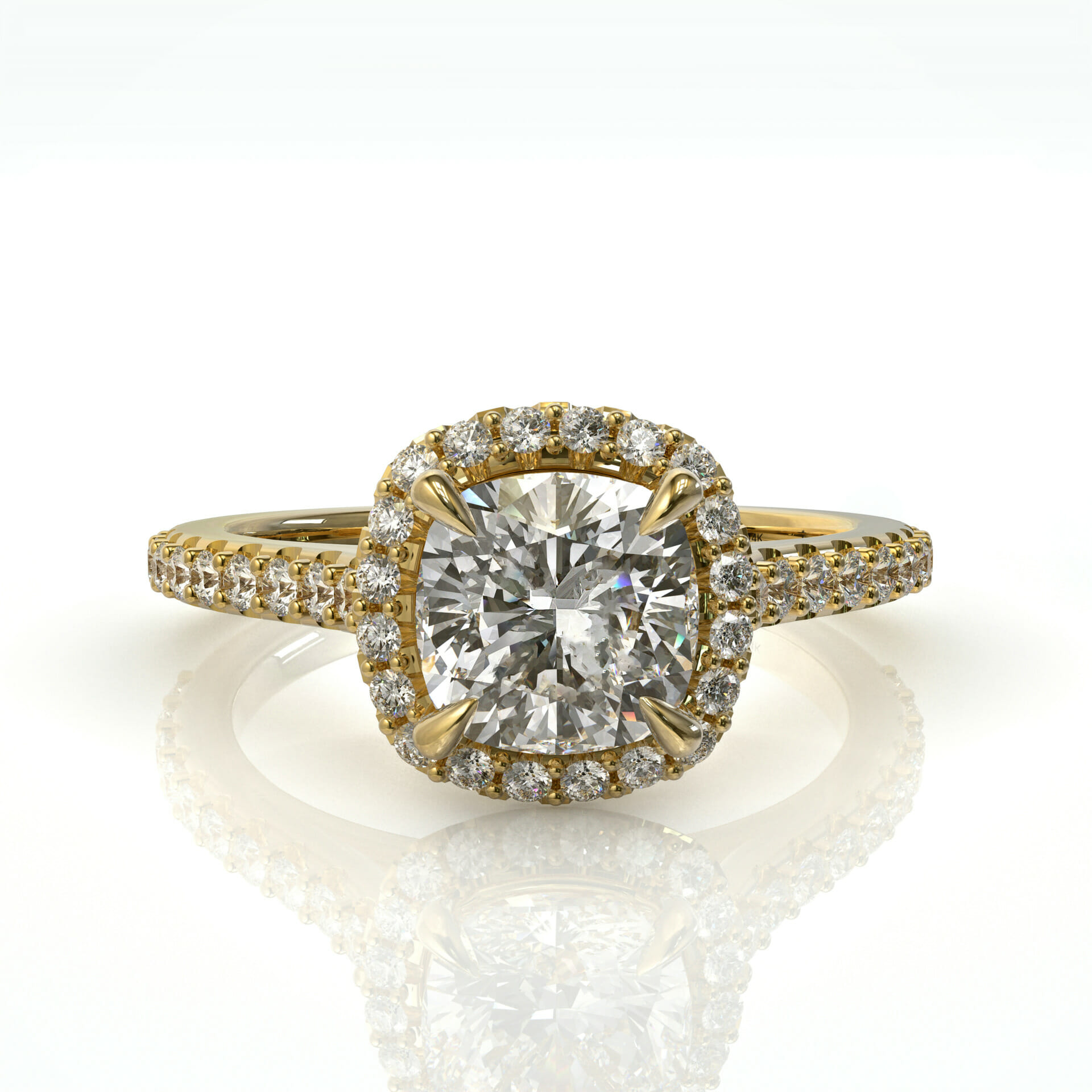 טבעת אירוסין היילו יהלומים דגם: ג'ניפר