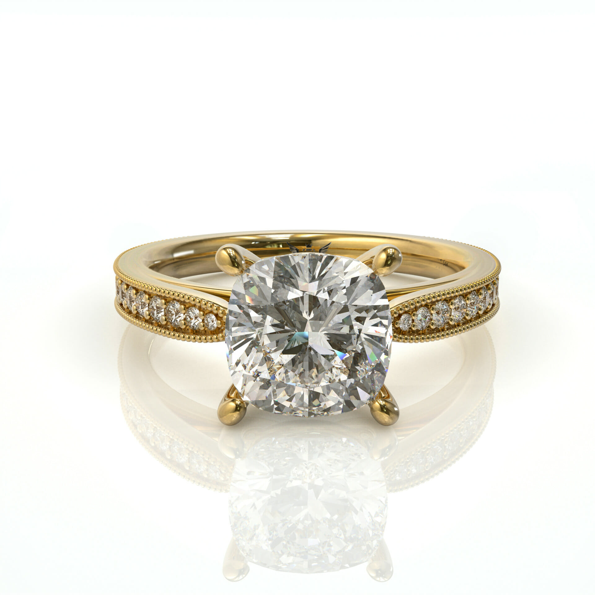 טבעת וינטאג' זהב ויהלומים דגם: Yaeli