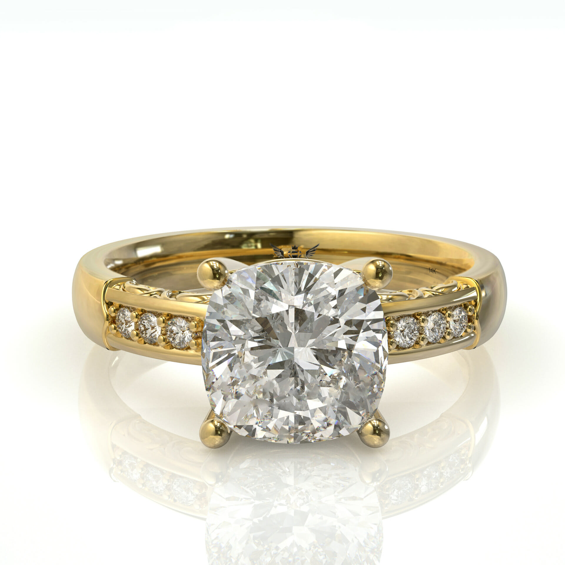 טבעת וינטאג יהלום קושן דגם: Yarden