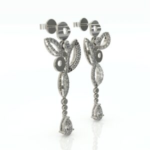 עגיל תלוי לכלה משובץ יהלומים נוצצים דגם: Talia