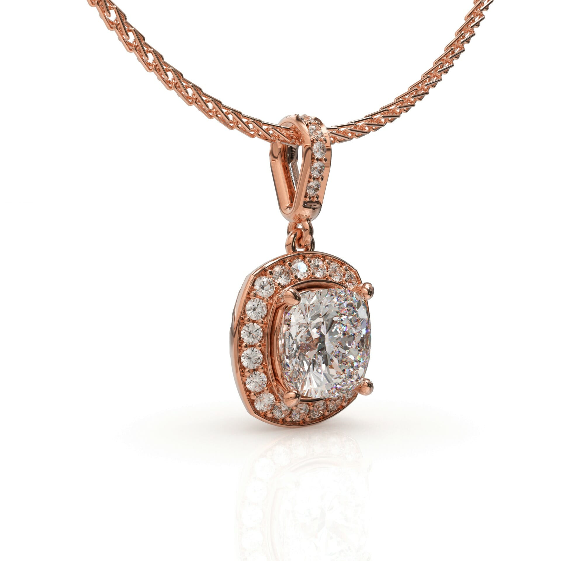 שרשרת זהב יהלומים ויהלום קושן מיוחד דגם: Berlin