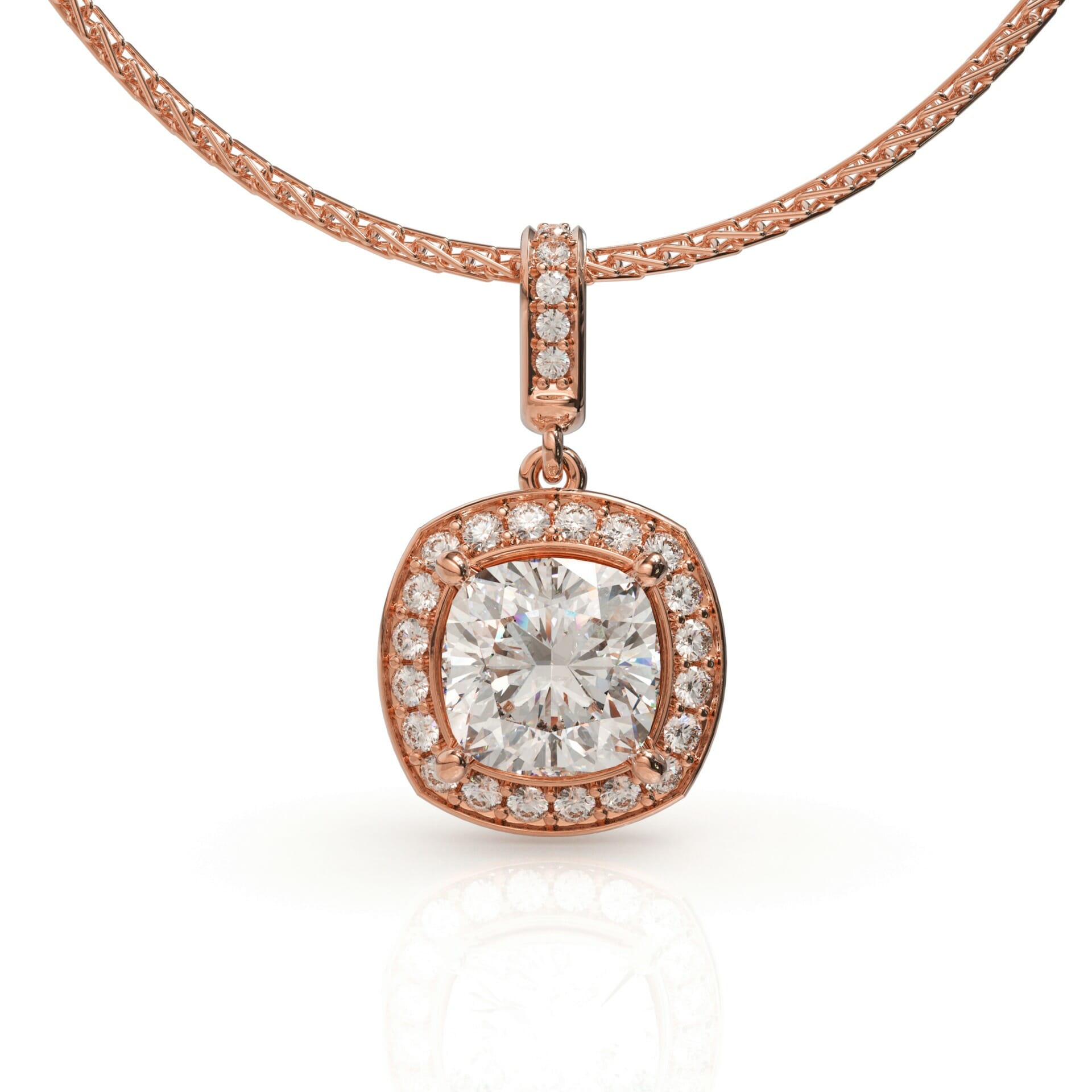 שרשרת זהב יהלומים ויהלום קושן מיוחד דגם: Berlin