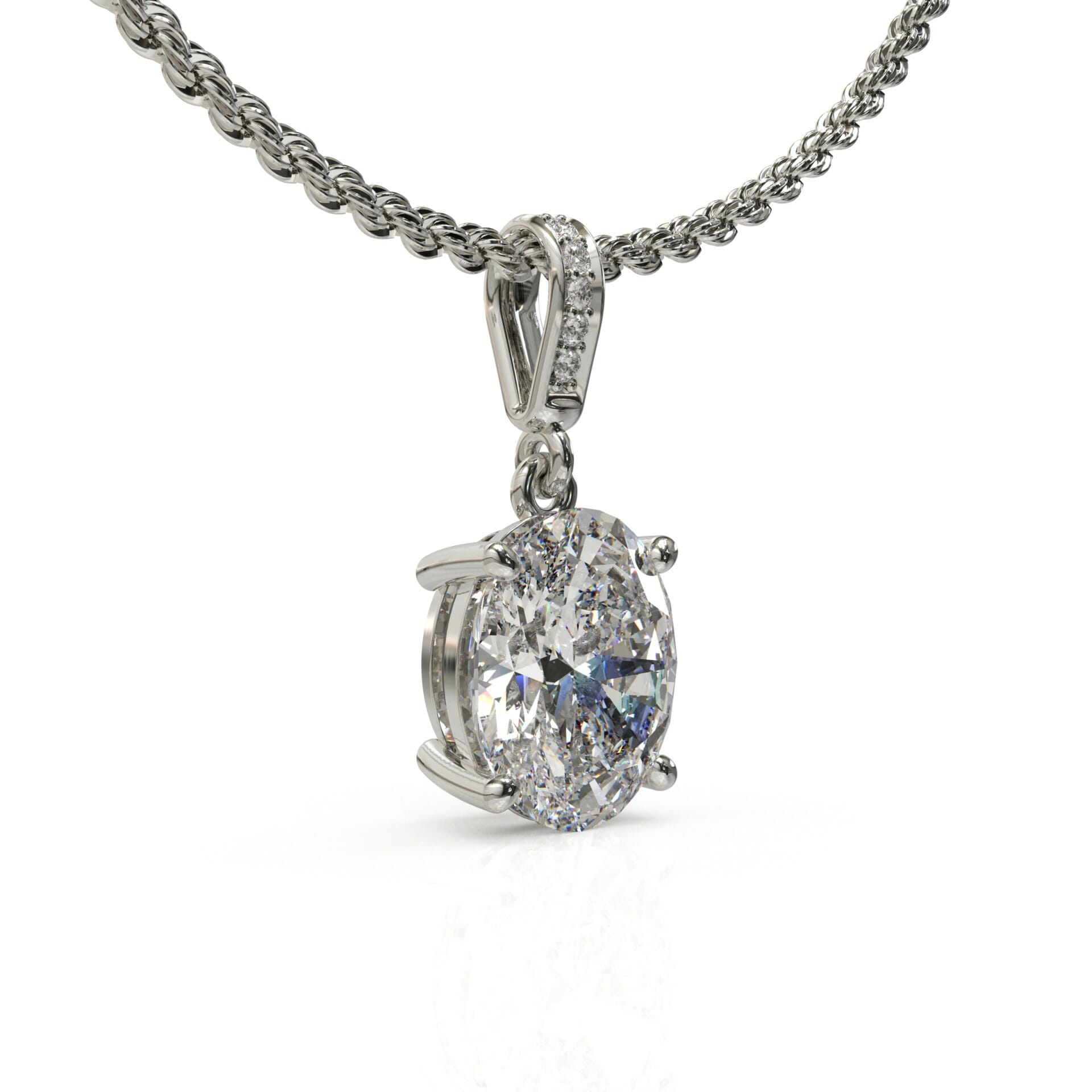 שרשרת מתנה ליולדת יהלום אובל דגם: Asia