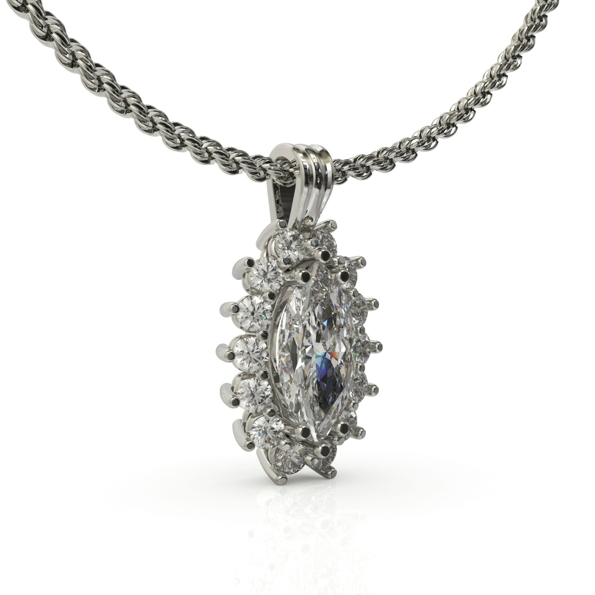 שרשרת זהב משובצת יהלום מרקיזה דגם: Bali