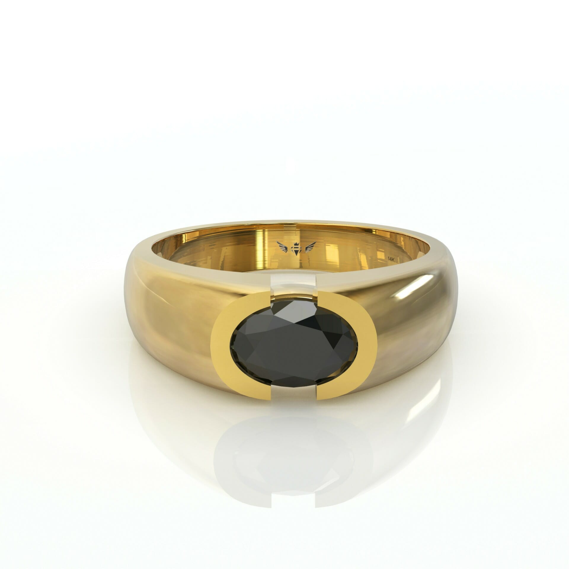 טבעת לגבר יהלום שחור אובל דגם: Mark