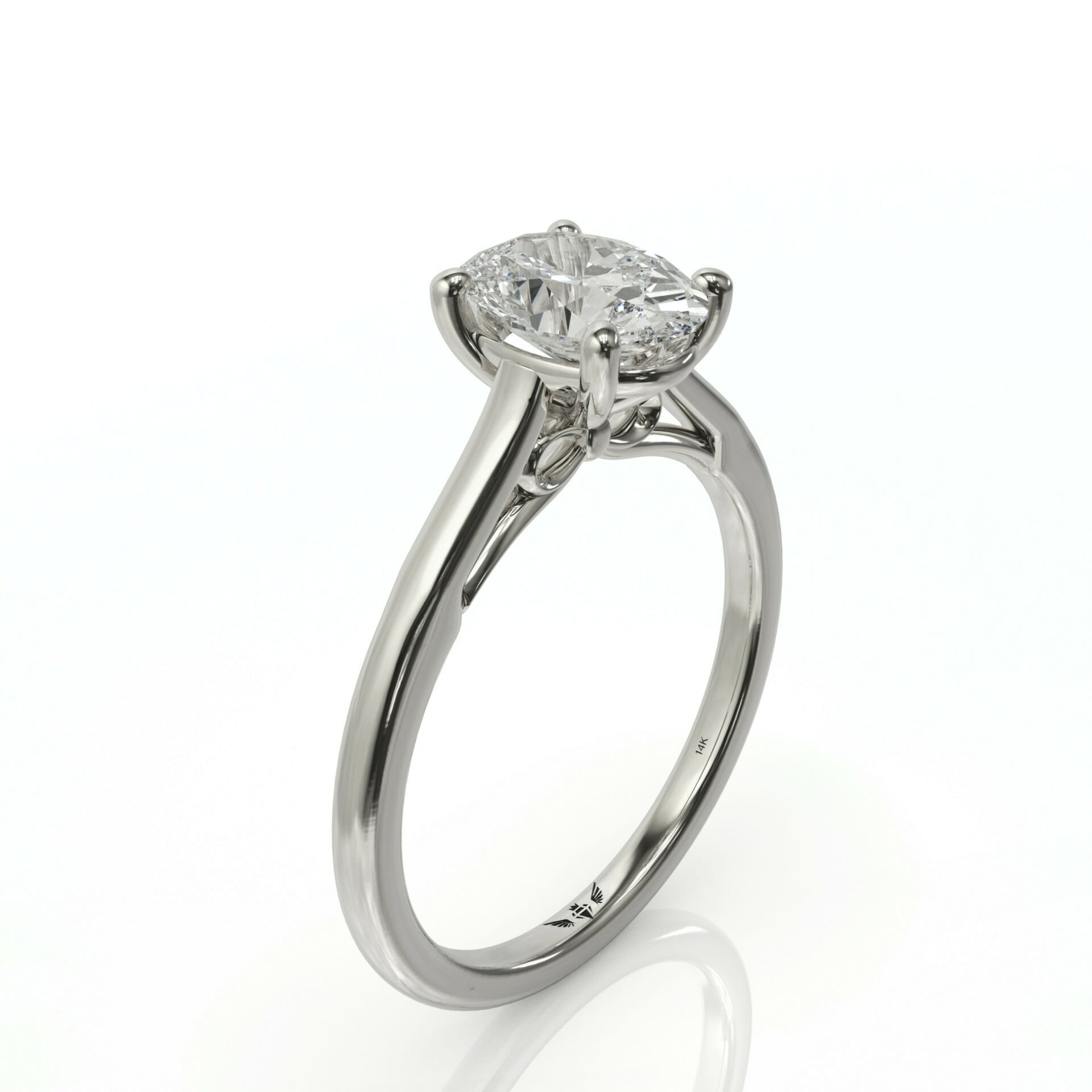 טבעת יהלום אובל אלגנטית דגם: טיילור