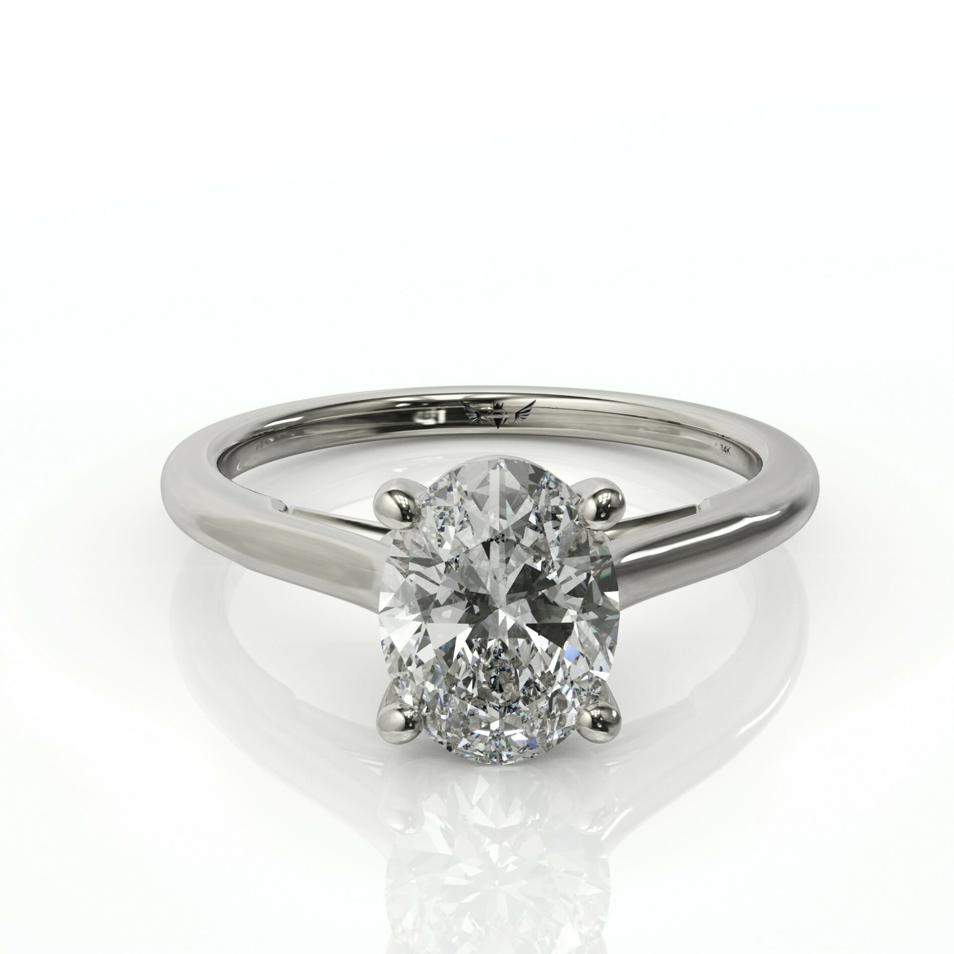 טבעת יהלום אובל אלגנטית דגם: טיילור