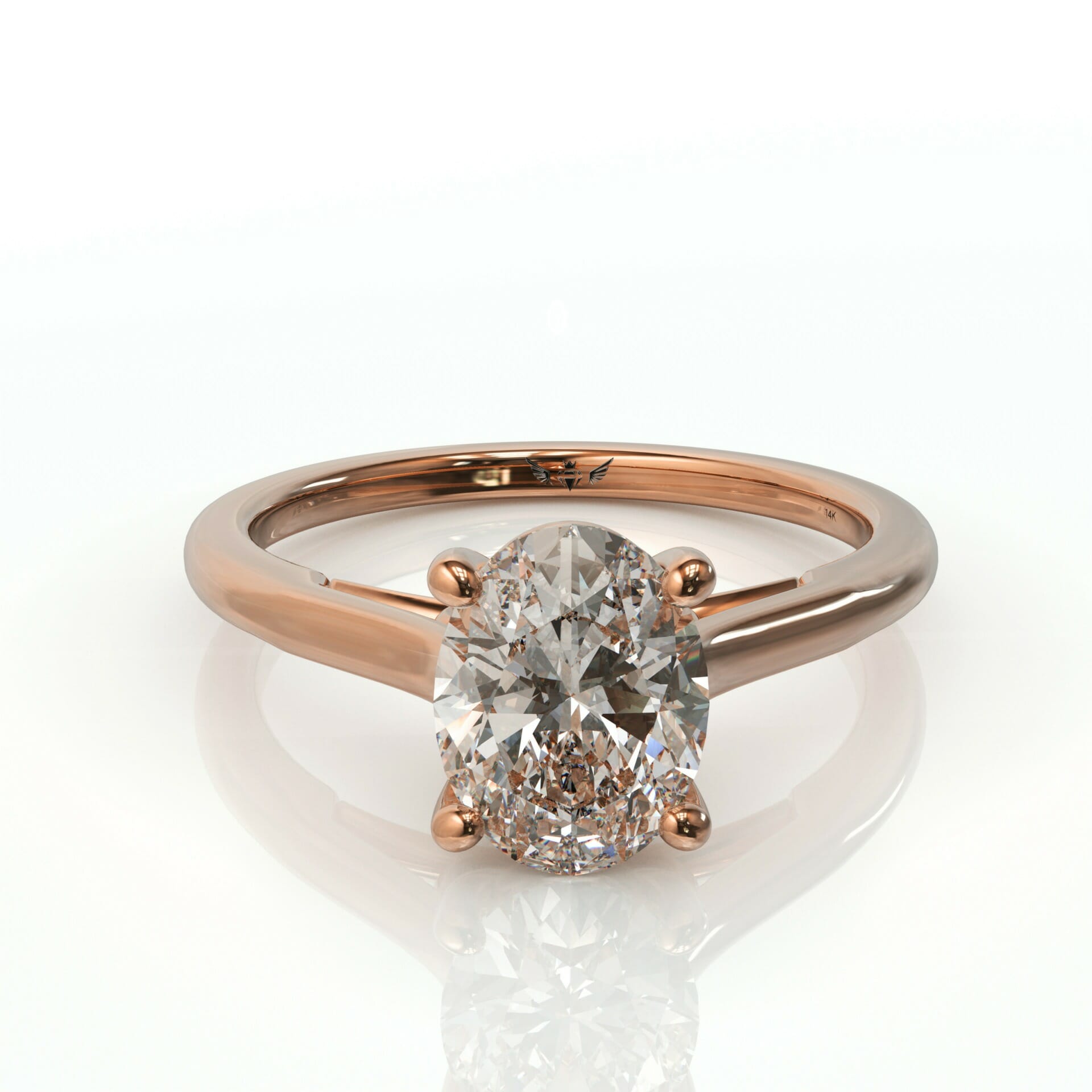 טבעת יהלום אובל אלגנטית דגם: טיילור