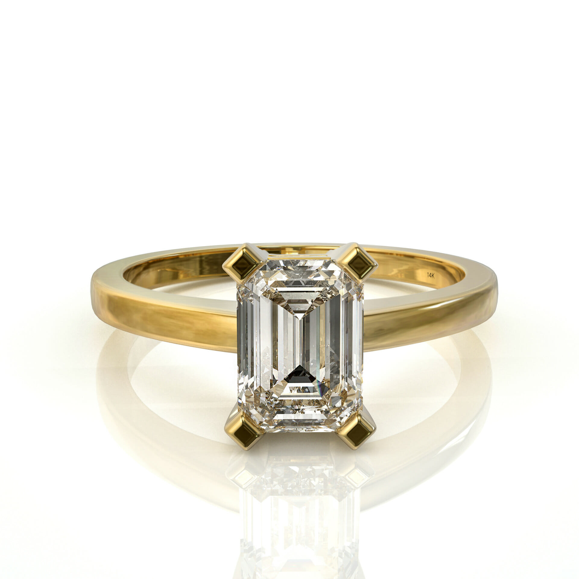 טבעת סוליטר יוקרתית ויהלום אמרלד דגם: יעלי