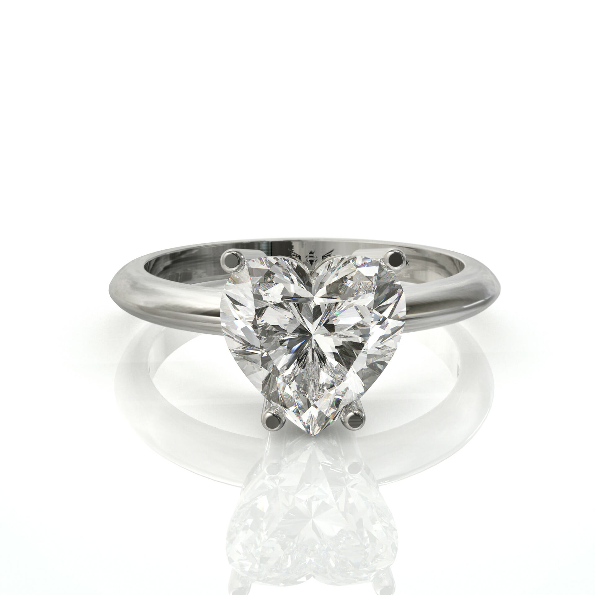 טבעת סוליטר יהלום לב דגם: אהבה