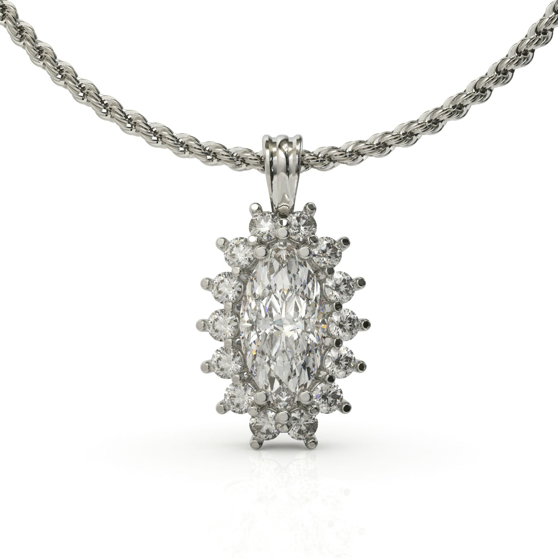 שרשרת זהב משובצת יהלום מרקיזה דגם: Bali