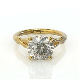 טוויסט בעיצוב ויהלום מרכזי עגול בטבעת סוליטר דגם: ג'סי