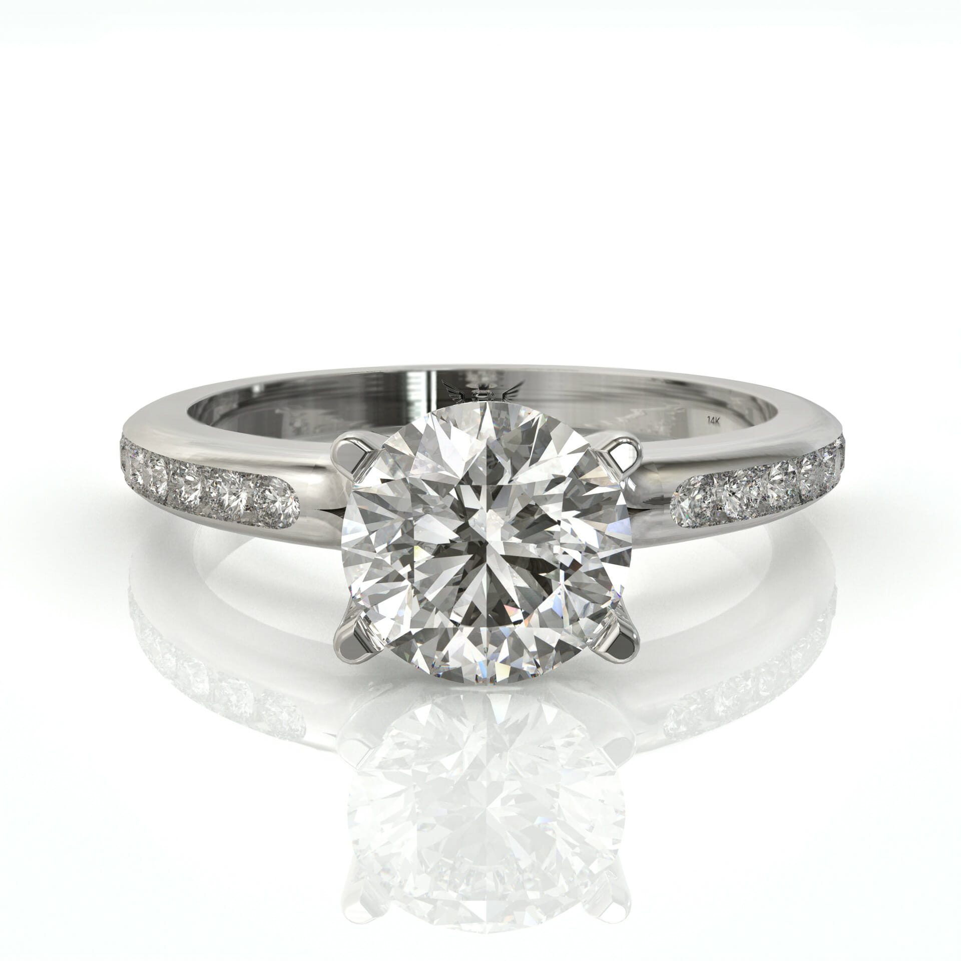 טבעת אירוסין קלאסית בעיצוב מיוחד משובצת יהלומים דגם: סקיי