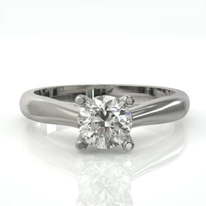 טבעת סוליטר יהלום עגול ויהלומי פרינסס דגם: סידני