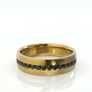 טבעת נישואין יהלומים שחורים דגם: רום