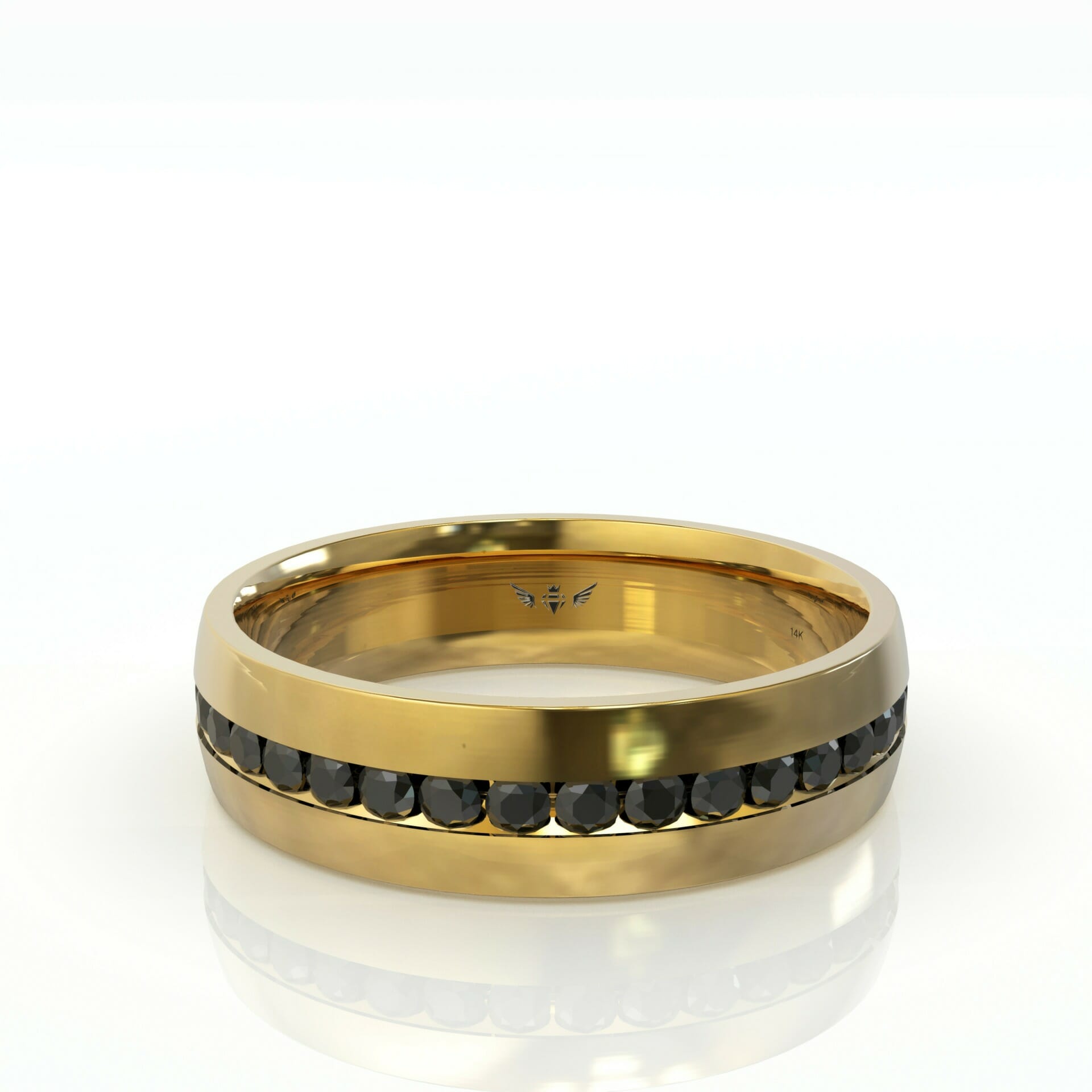 טבעת נישואין יהלומים שחורים דגם: רום