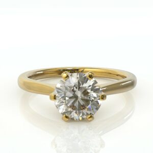 טבעת סוליטר בשיבוץ שש שיניים דגם: וינה