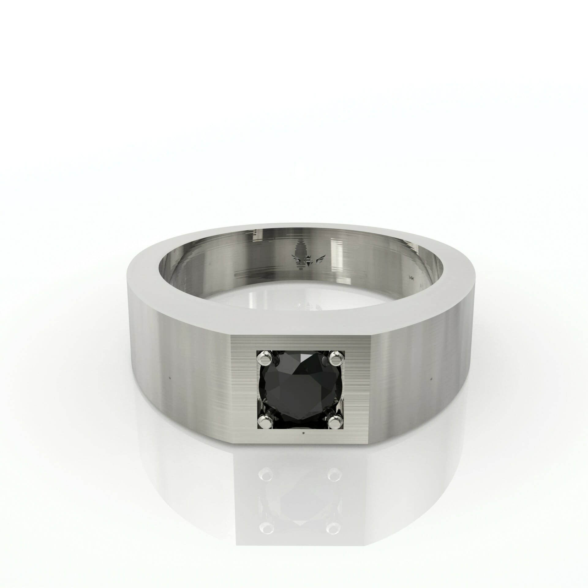 טבעת לגבר ויהלום מרכזי שחור דגם: Calvin