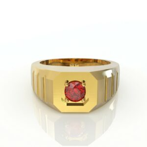 טבעת יוקרה לגבר משובצת אבן חן רובי דגם: Leon