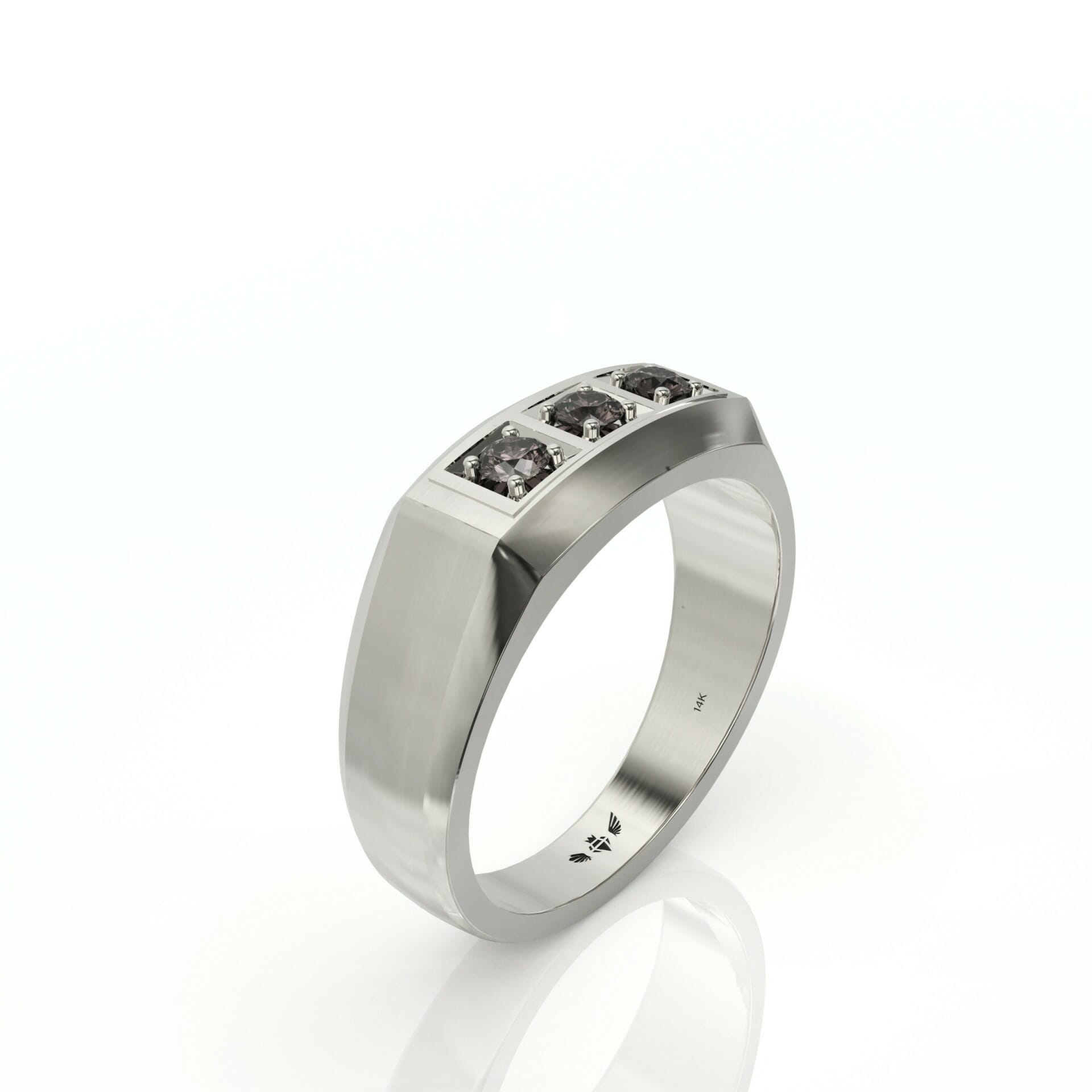 טבעת זהב לגבר משובצת אבני חן רובי דגם: דניאל