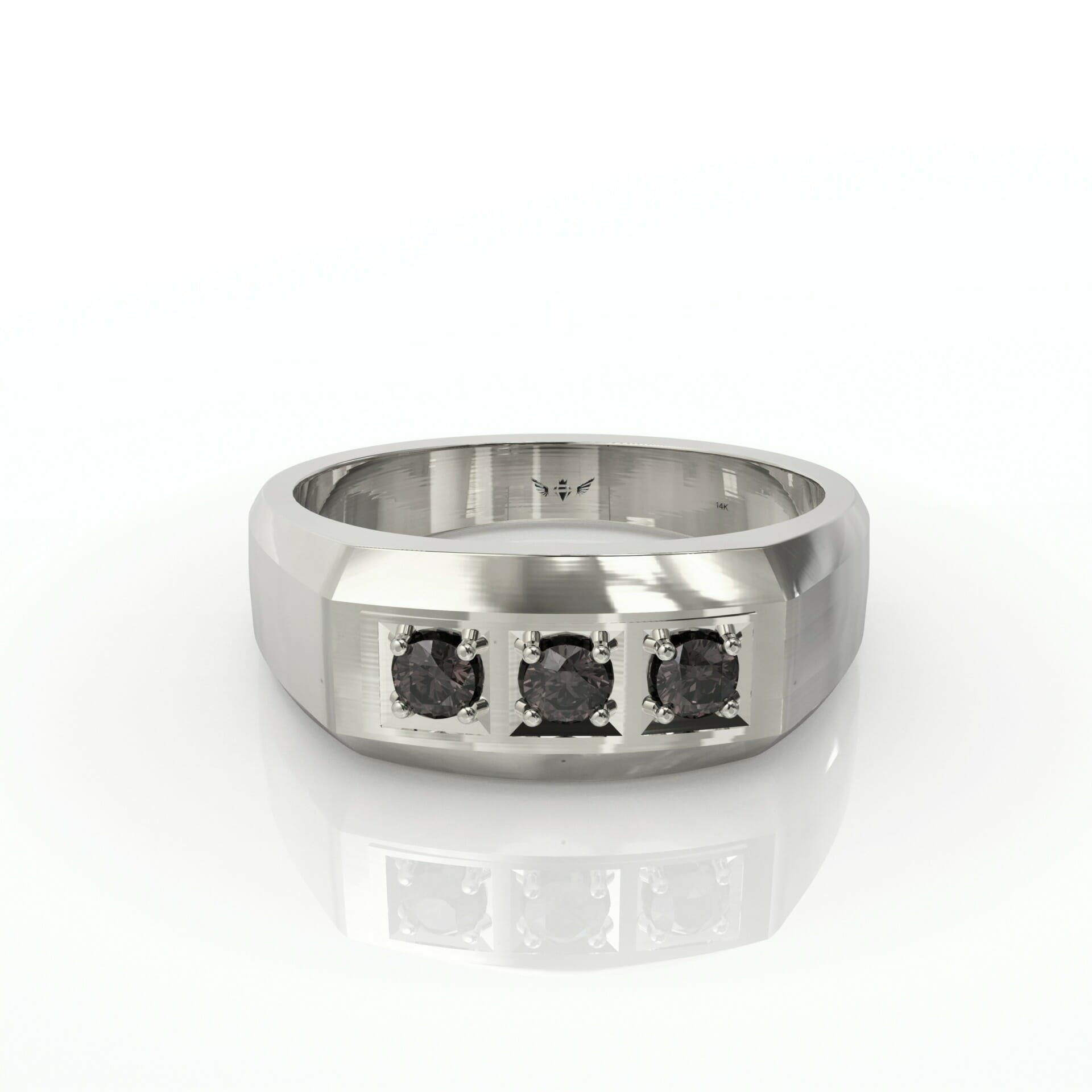 טבעת זהב לגבר משובצת אבני חן רובי דגם: דניאל