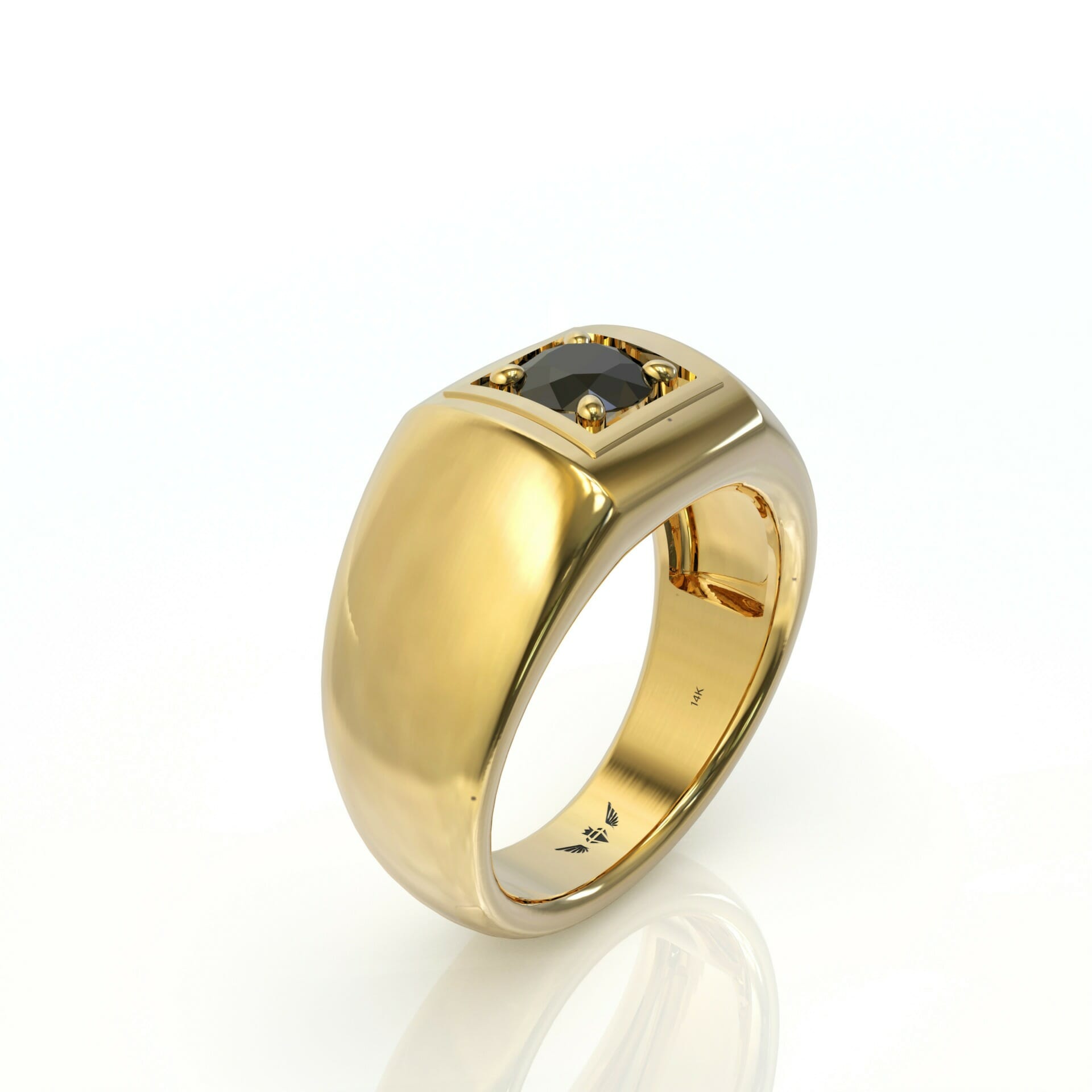 טבעת זהב לגבר ויהלום שחור דגם: ריצ'ארד