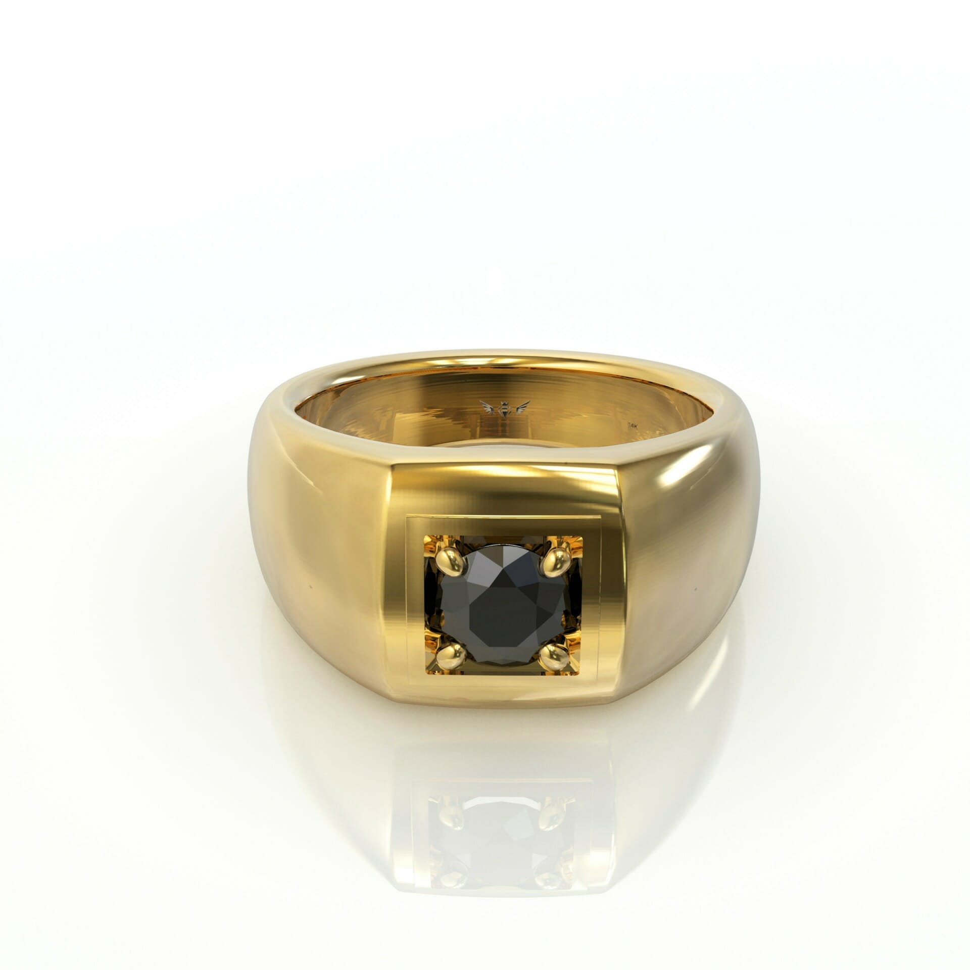 טבעת זהב לגבר ויהלום שחור דגם: ריצ'ארד