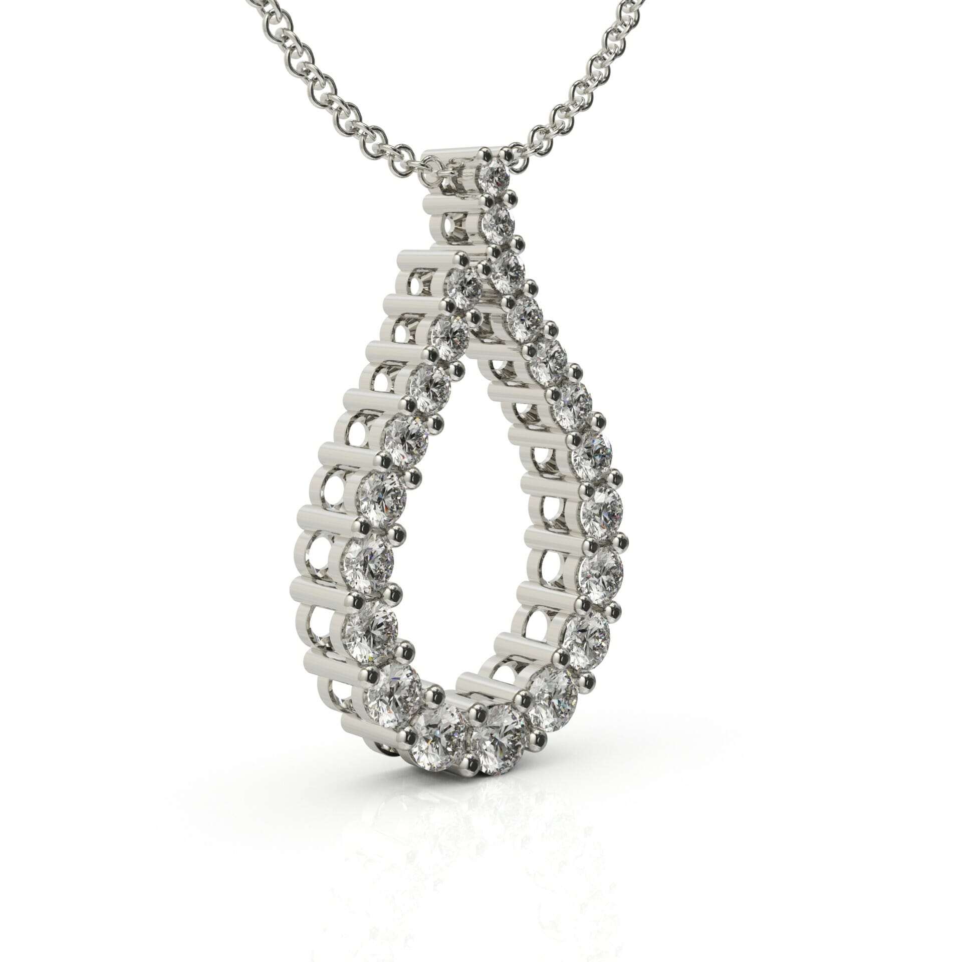 שרשרת טיפה משובצת יהלומים טבעיים דגם: Budapest